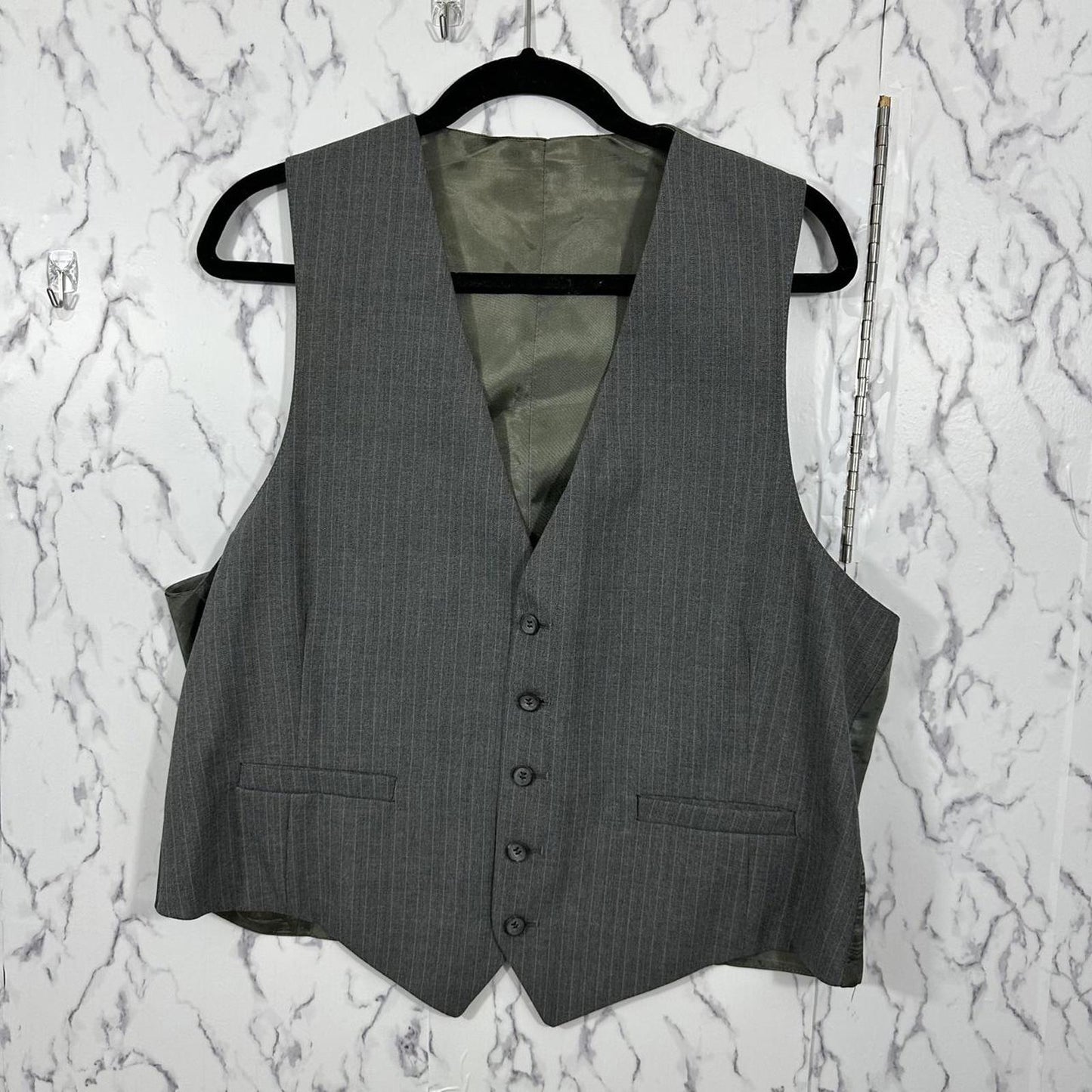 Academia Preppy Classic Gray Pinstripe Suit Set