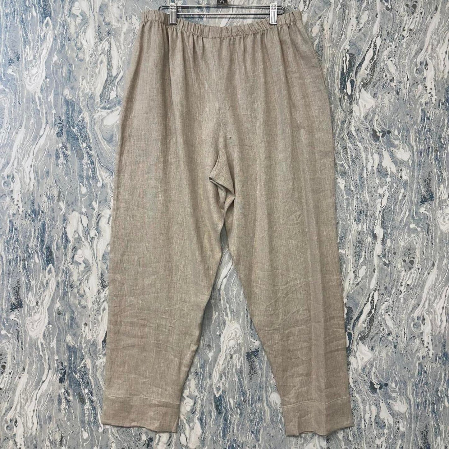 square by neetu malik Minimalist Oatmeal Linen Trousers (2)