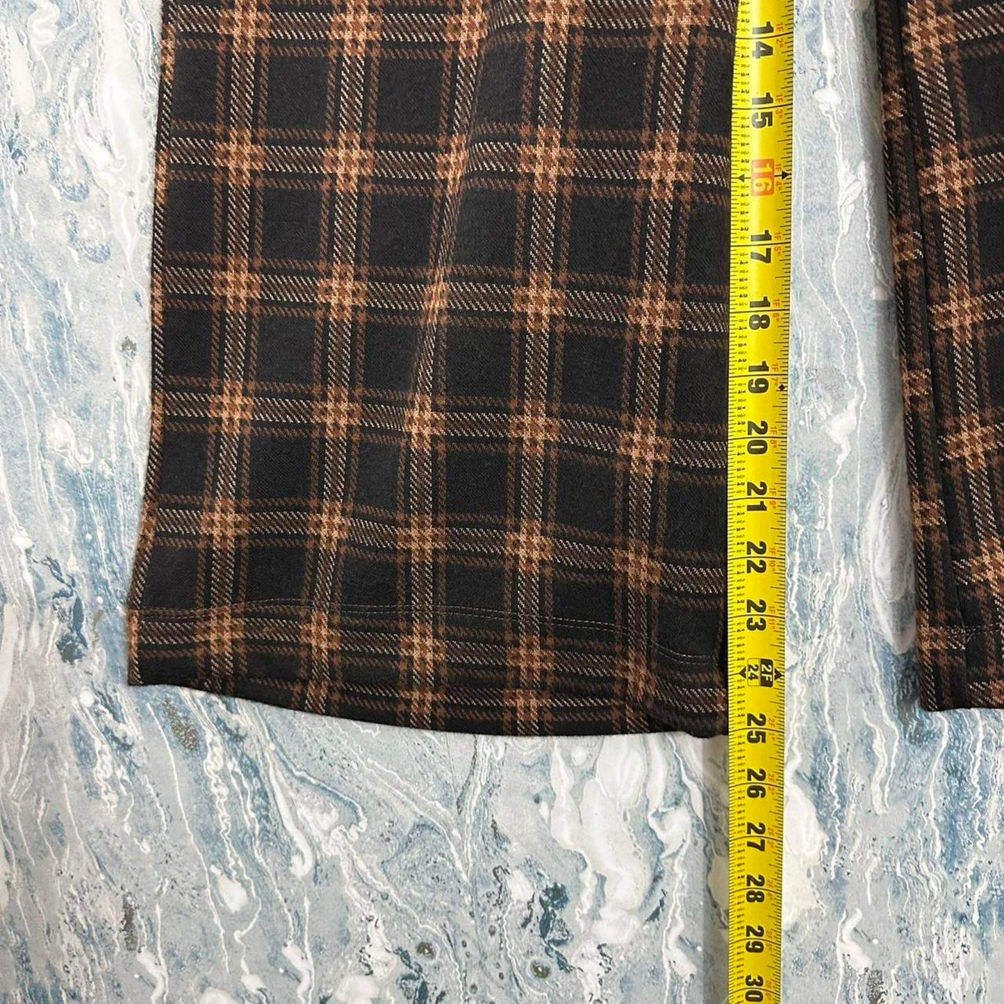 ALEMBIKA Brown Plaid Wide Leg Casual Pants (2)