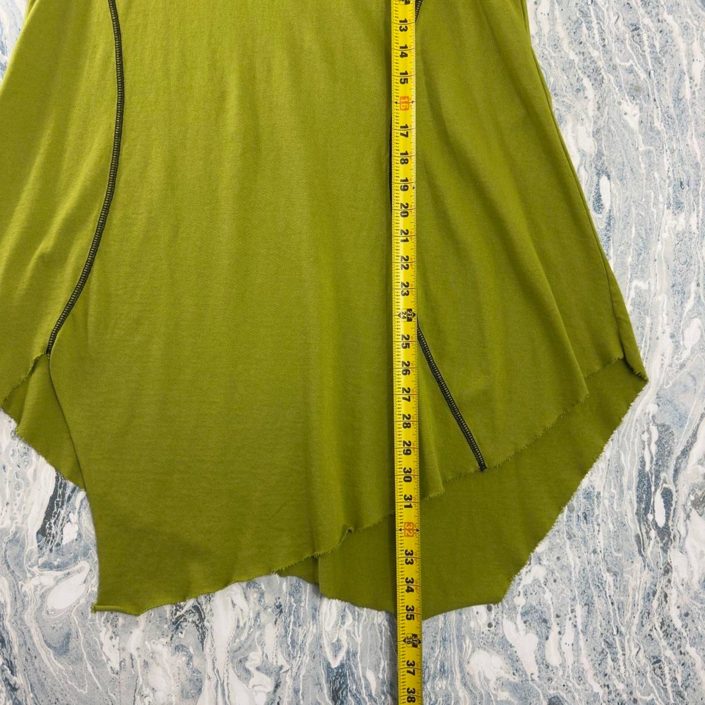 Designer Boho Green Sleeveless Tunic Tank Top (M)