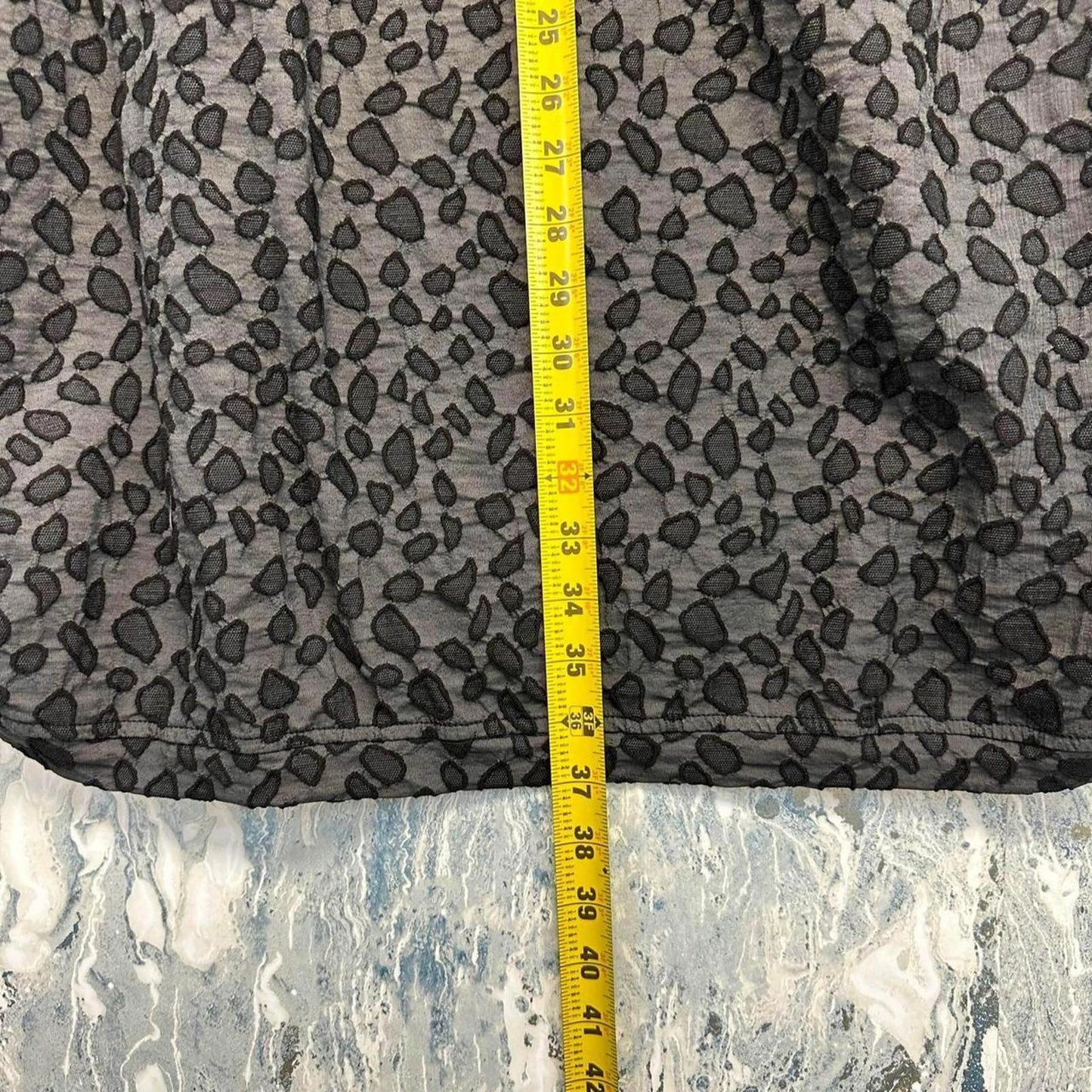 Black Leopard Print Maxi Skirt (L)