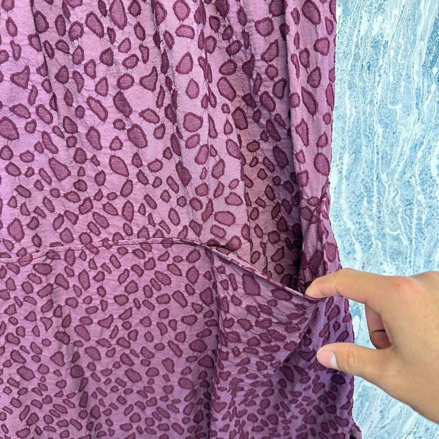 Bodil Designer Boho Wine Pattern Skirt with Pockets (M)