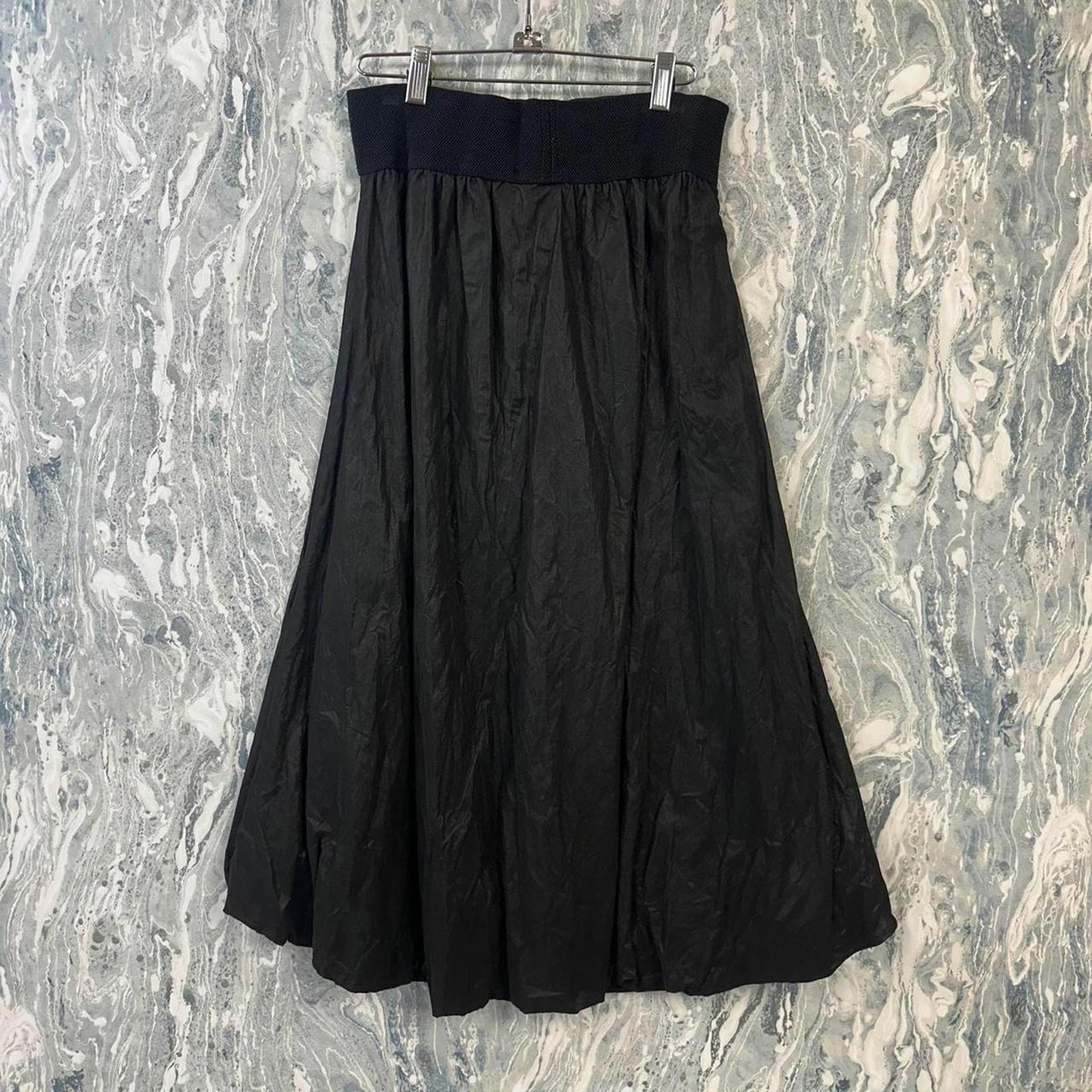 OZAI KU Designer Black Balloon Maxi Skirt (XL)
