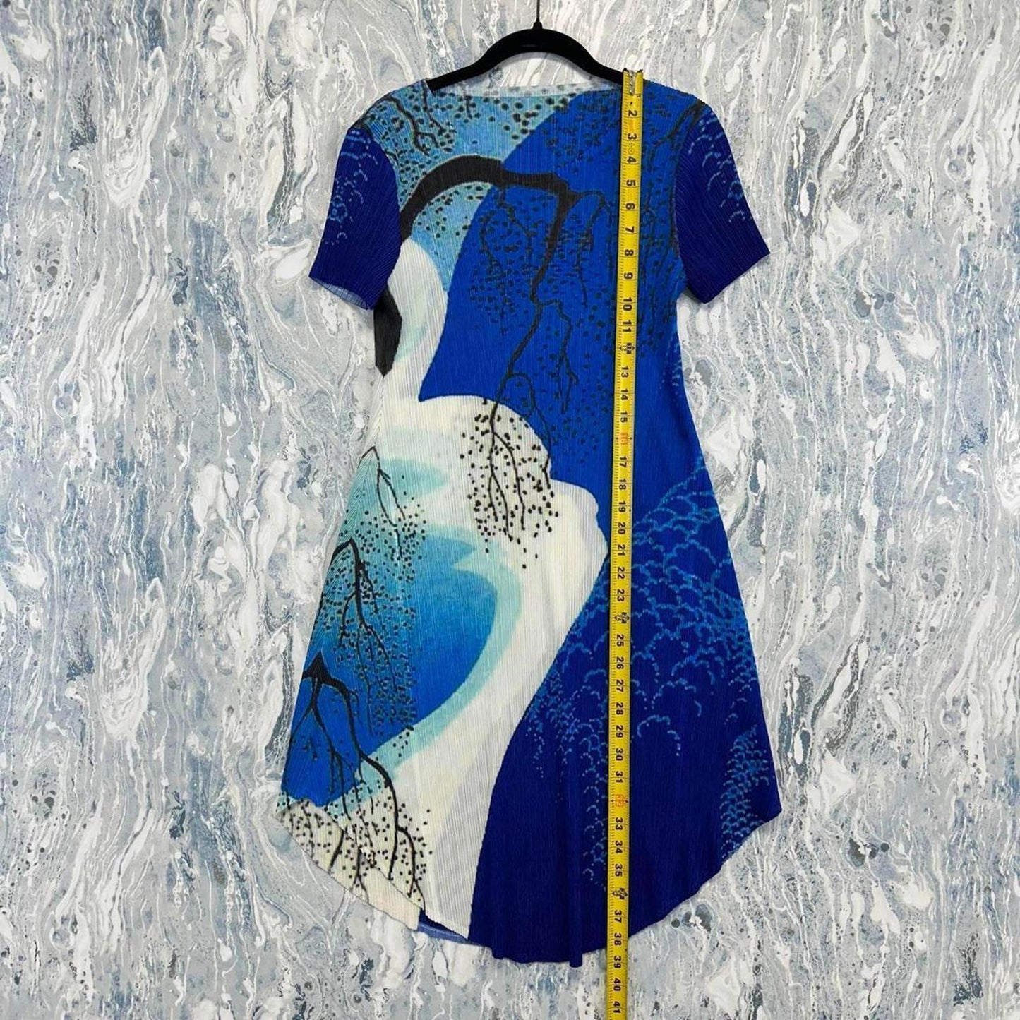 Blue Printed A-Line Dress (One Size)