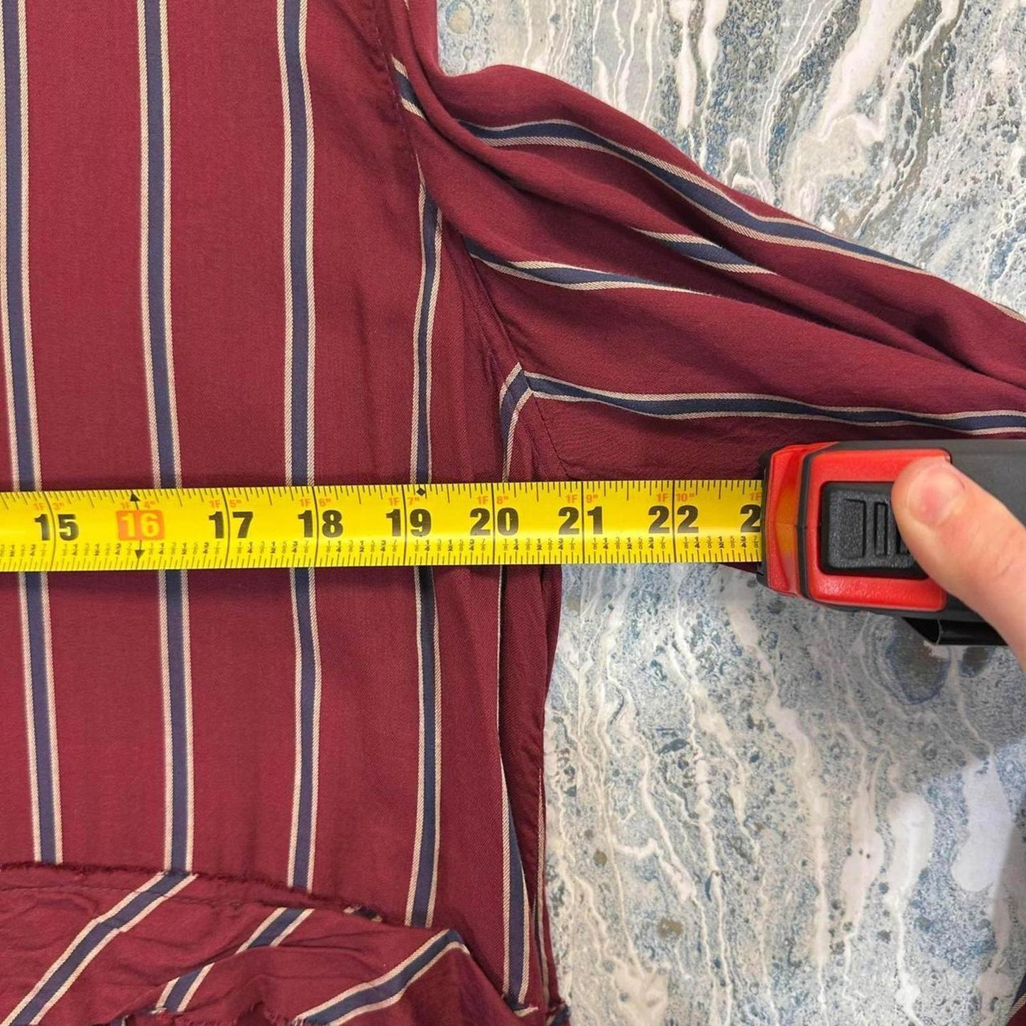 Maroon Striped Tiered Dress (M)