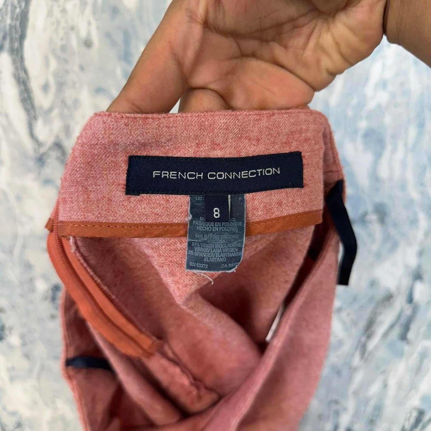 FRENCH CONNECTION Minimalist Rust Peplum Skirt (8)