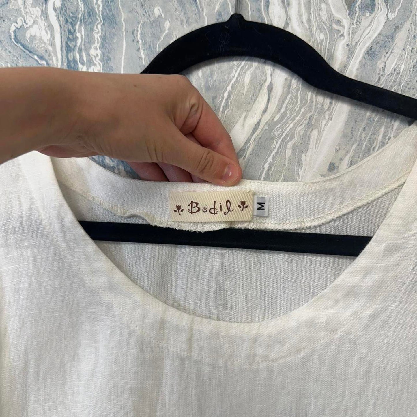 Bodil Boho White Sleeveless Pocket Tank Dress (M)