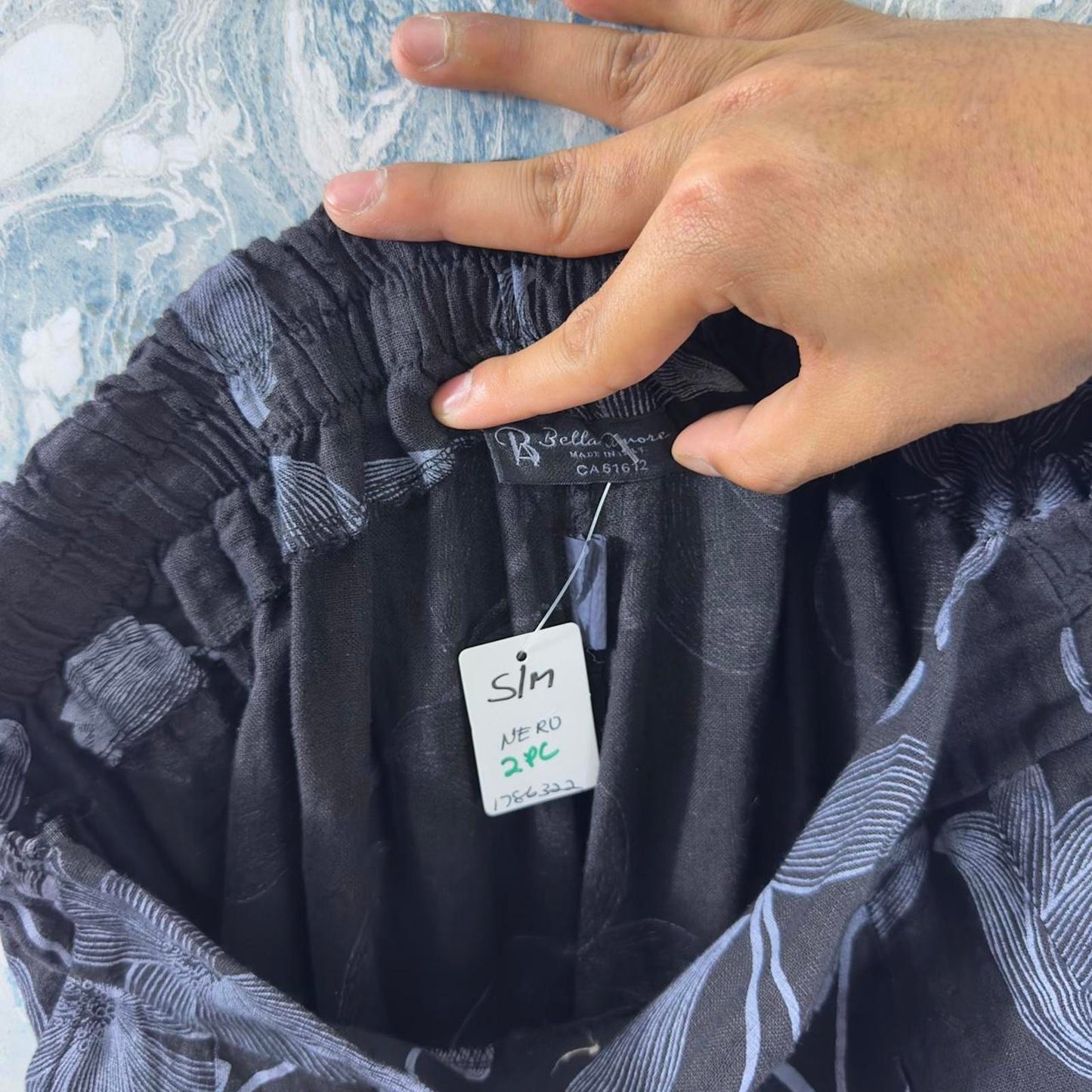 Boho Black Floral Wide-Leg Trousers (S/M)