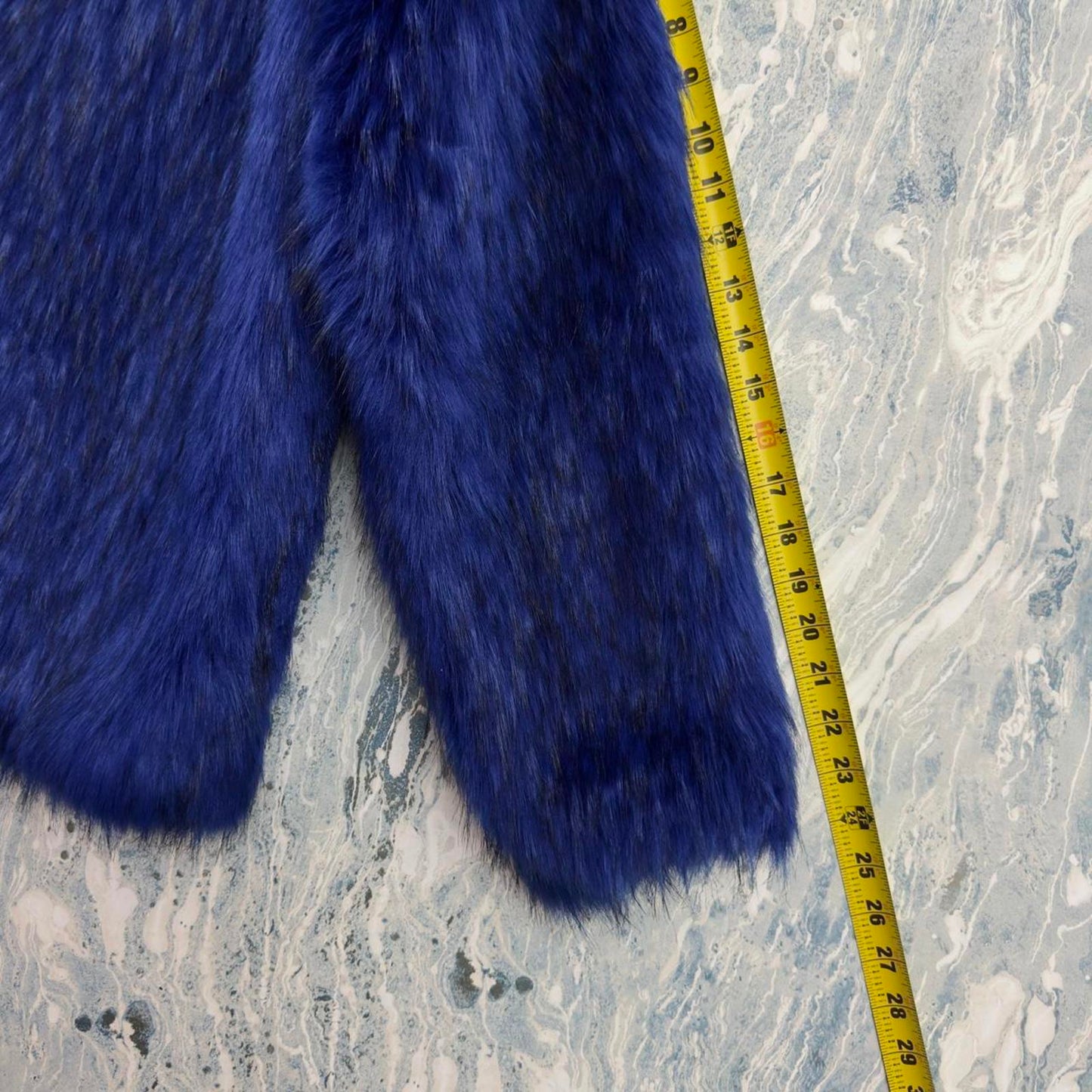 Club London Faux Fur Blue Women's Outerwear Jacket (US 6)