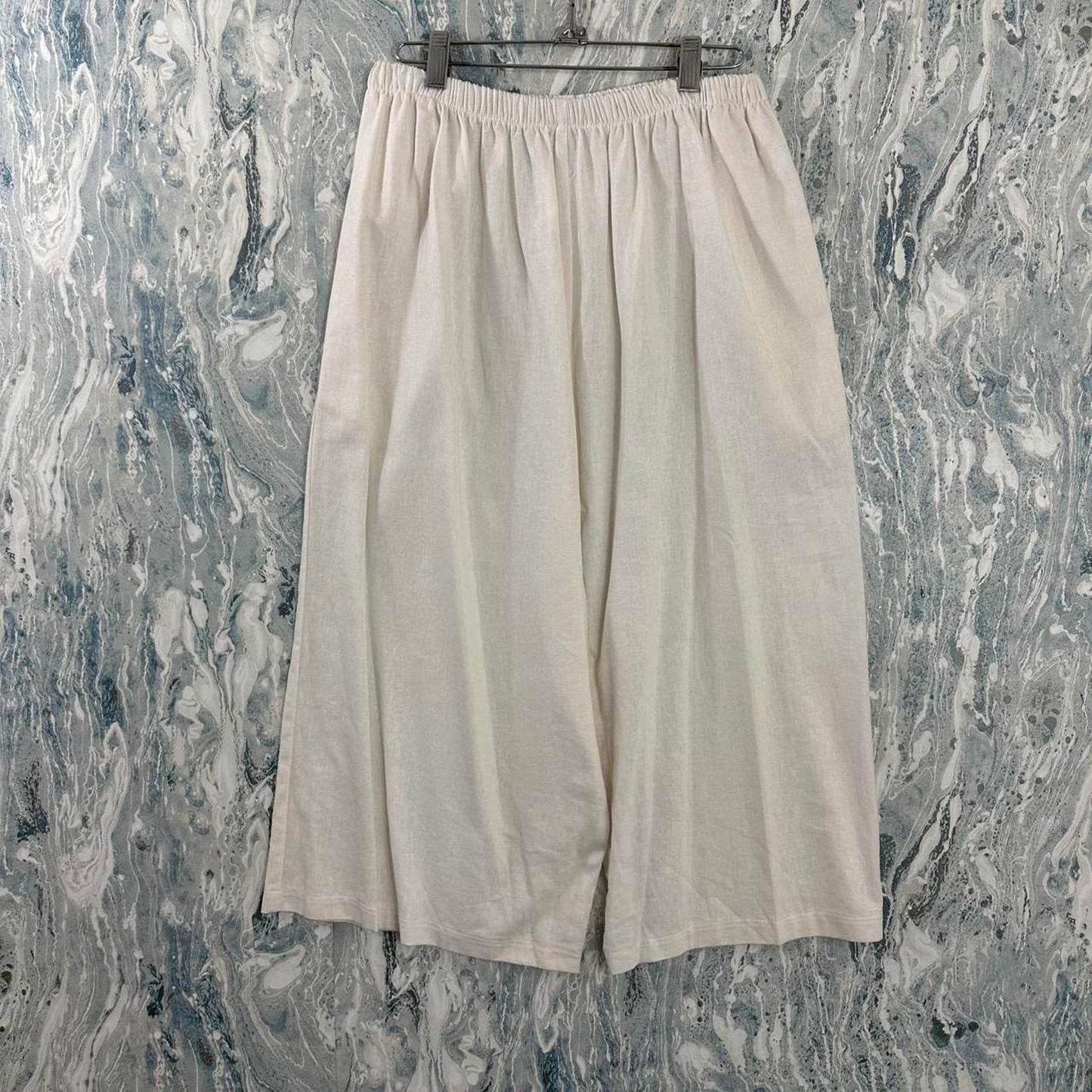 Boho White Wide-Leg Culottes (One Size)