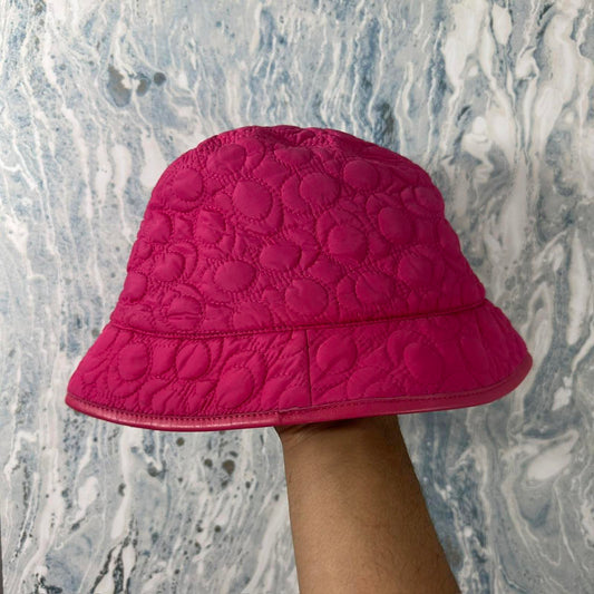 Coach Pink Quilted Bucket Hat