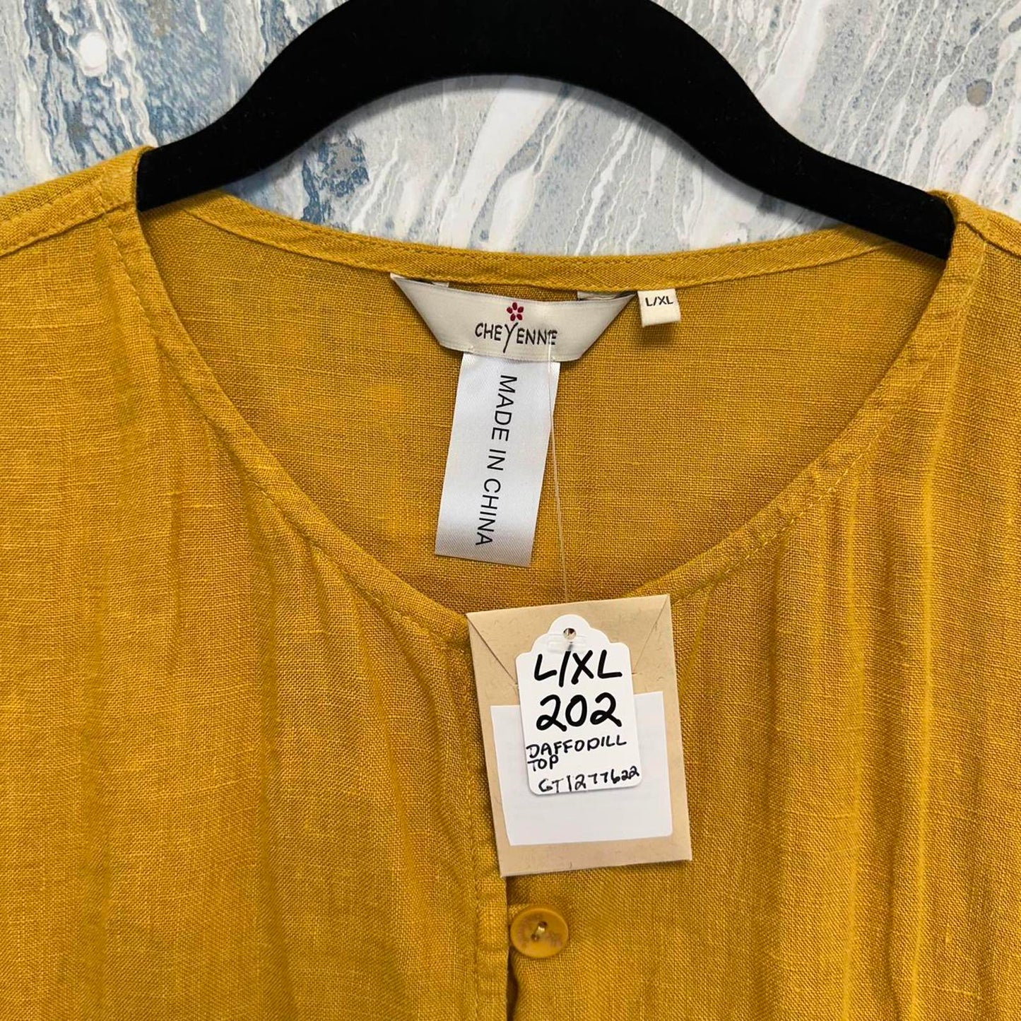 Yellow Button-Up Oversized Tunic Cardigan (L/XL)