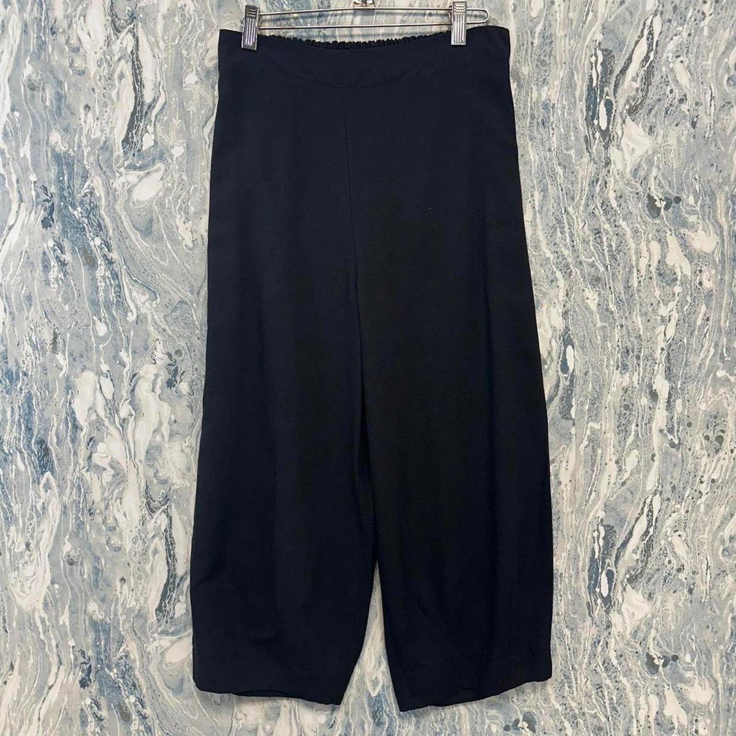 black wide leg trouser pants (S)