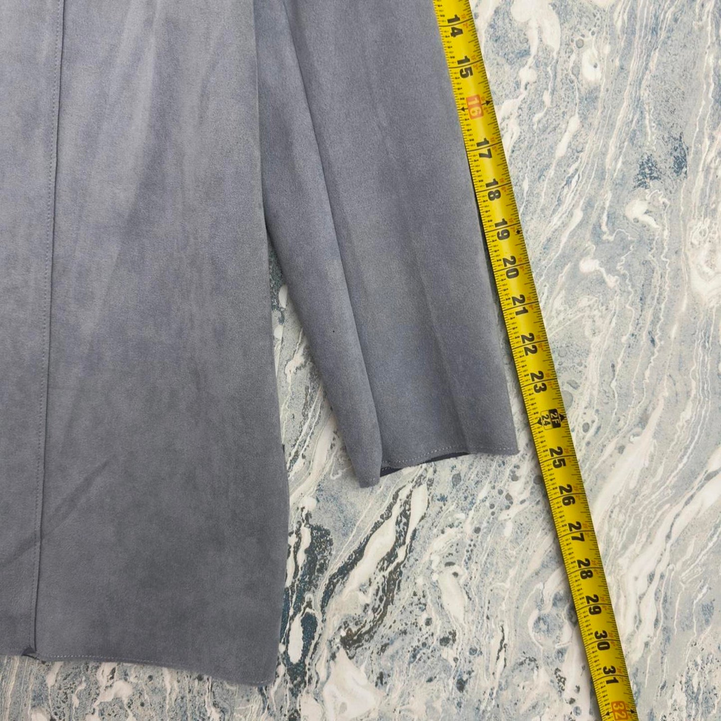 PREMISE Ash Blue Faux Leather Coat (S)