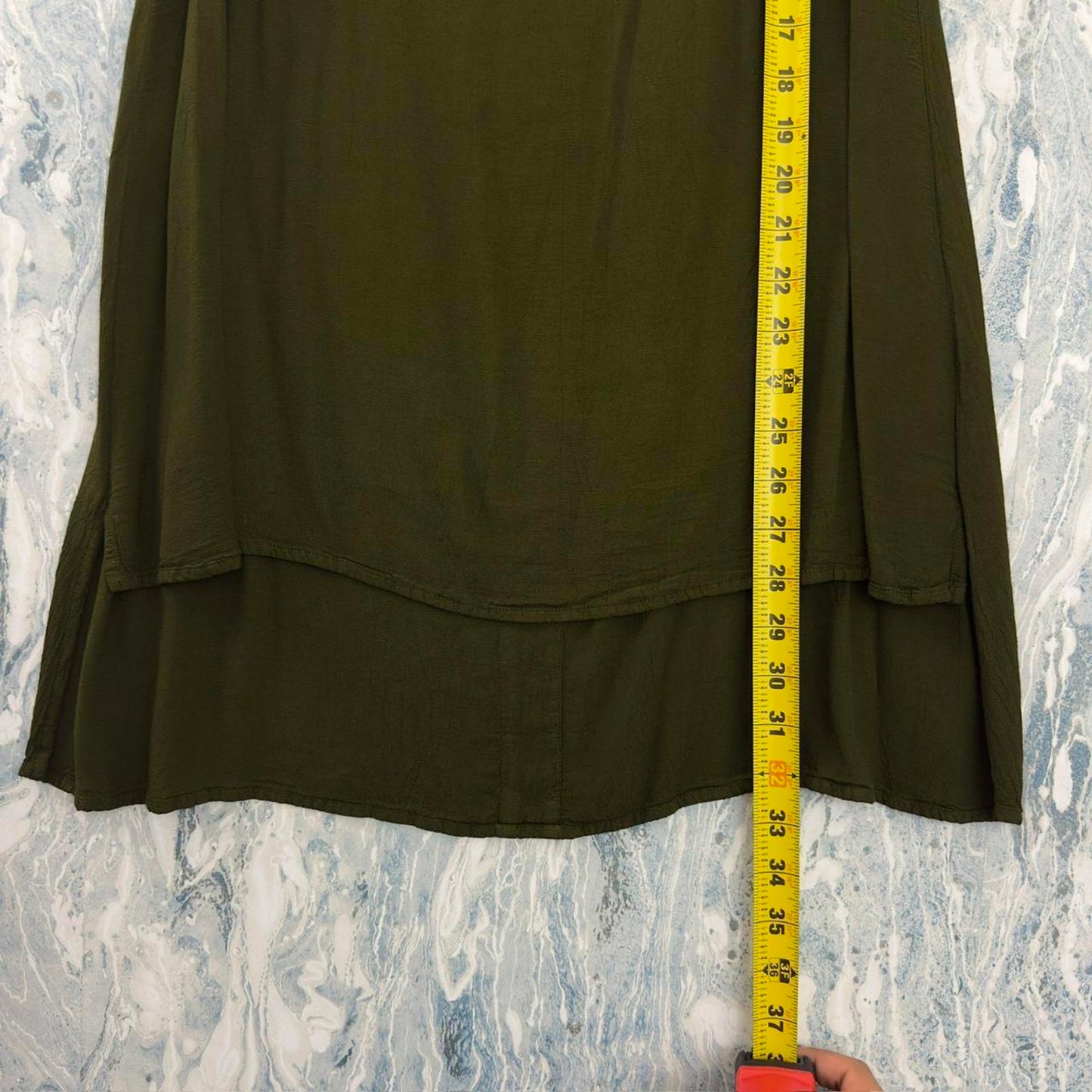 Boho Green Sleeveless Tank Dress (S)