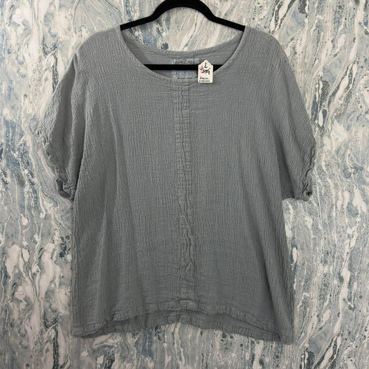 Grizas Designer Light Blue Linen Top (L)