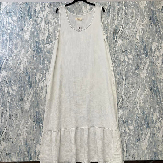 Bodil Boho White Sleeveless Maxi Dress (M)