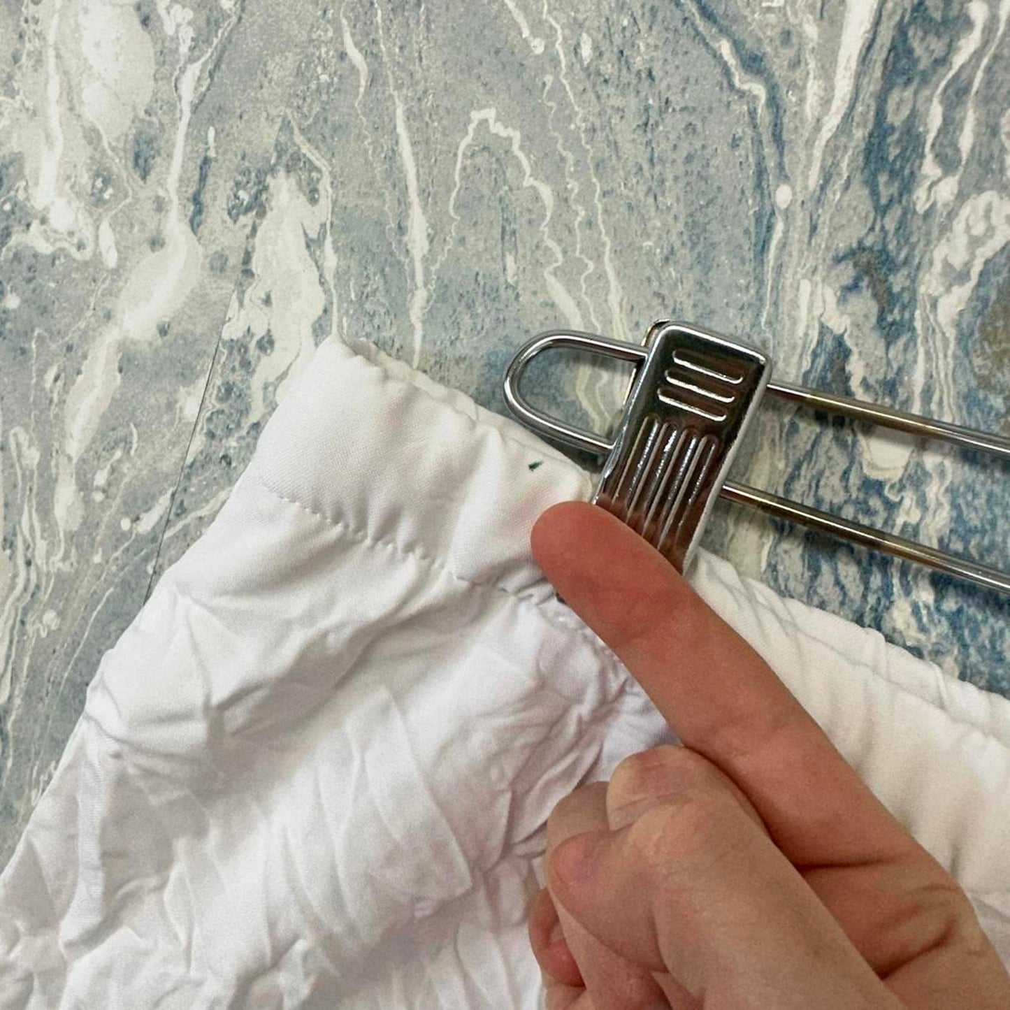 Square Designer White Crinkle Wide Leg Pants (1)