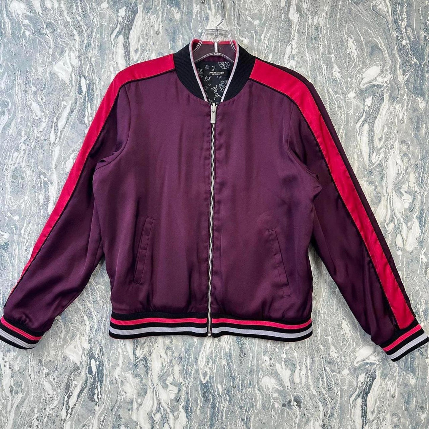 Scotch & Soda Streetwear Burgundy Bomber Jacket (M)