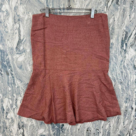 FRENCH CONNECTION Minimalist Rust Peplum Skirt (8)