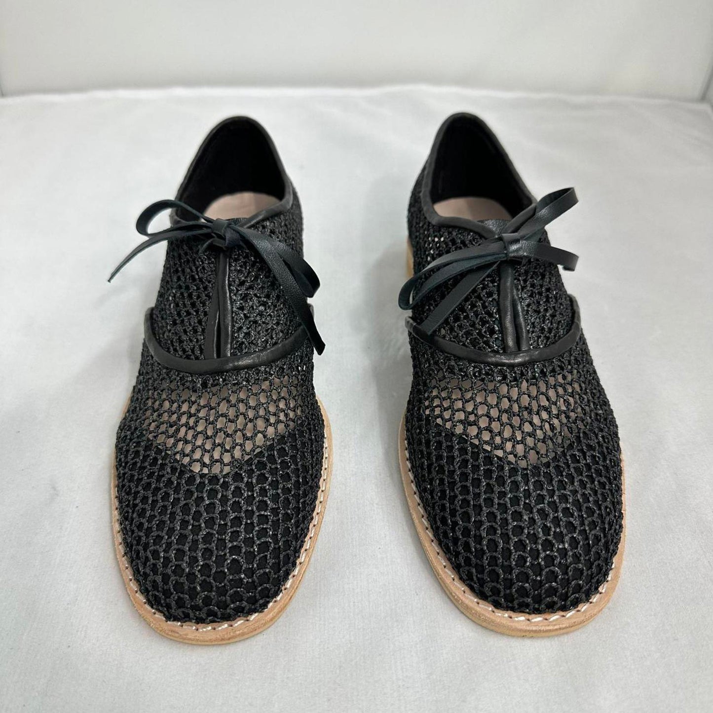 Black Mesh Lace-Up Oxfords (6)
