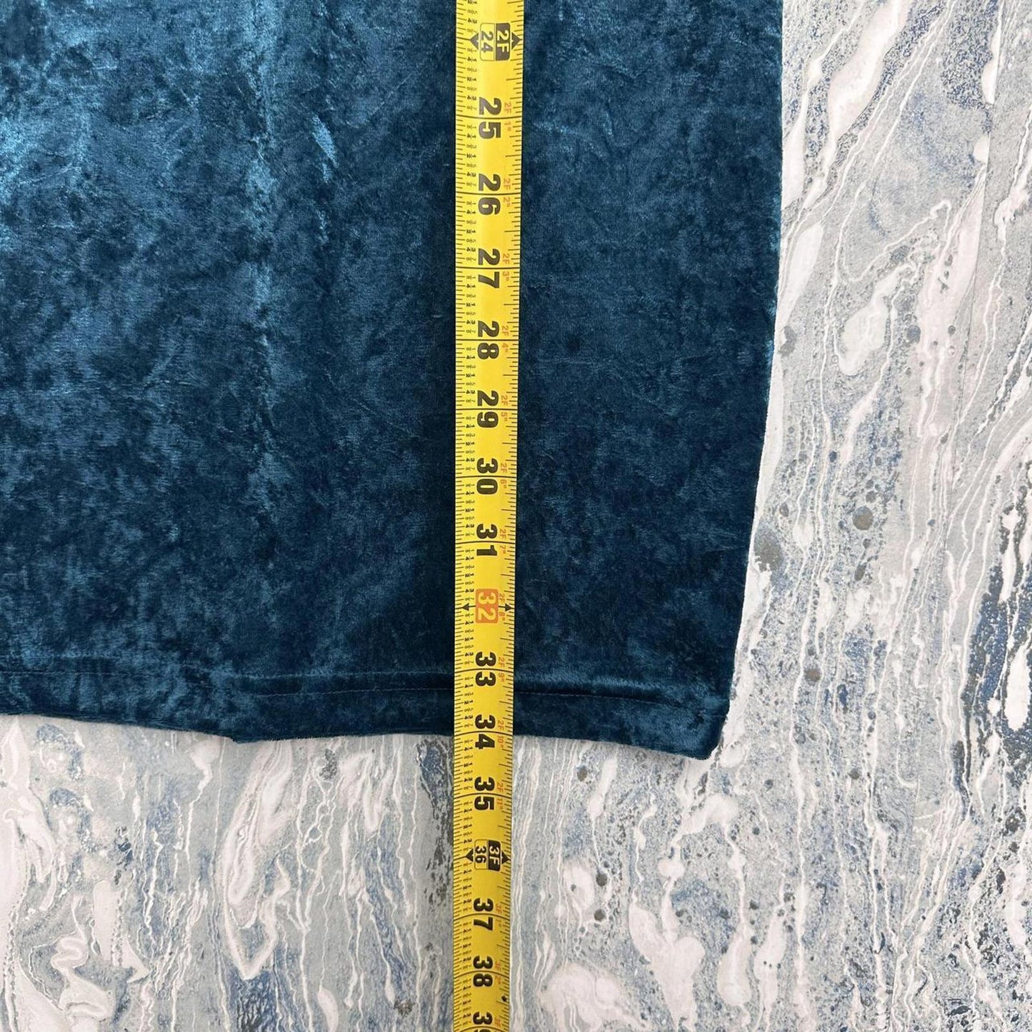 ZANONI Vintage Velvet Dark Teal High Neck Dress (S)