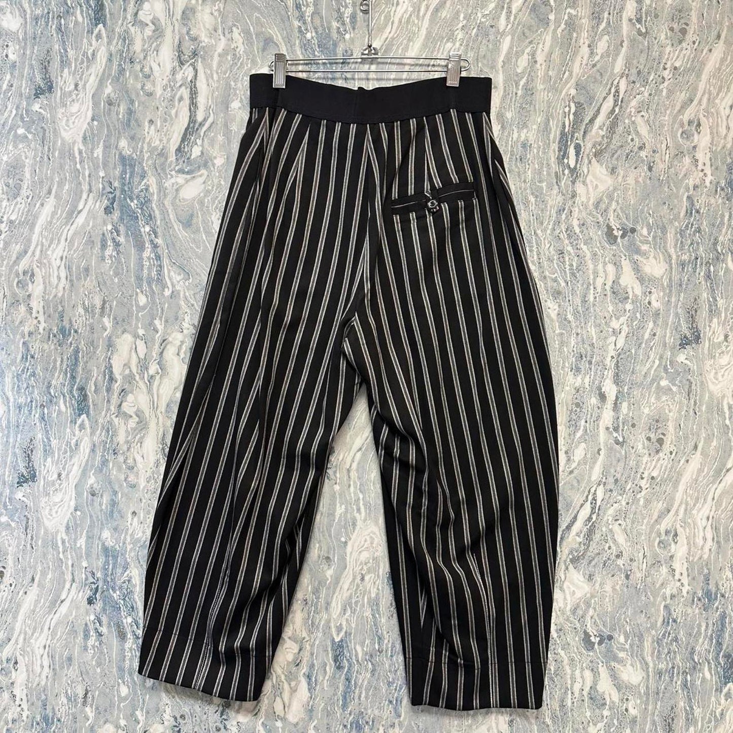 Designer black & white pin stripped pants (L)
