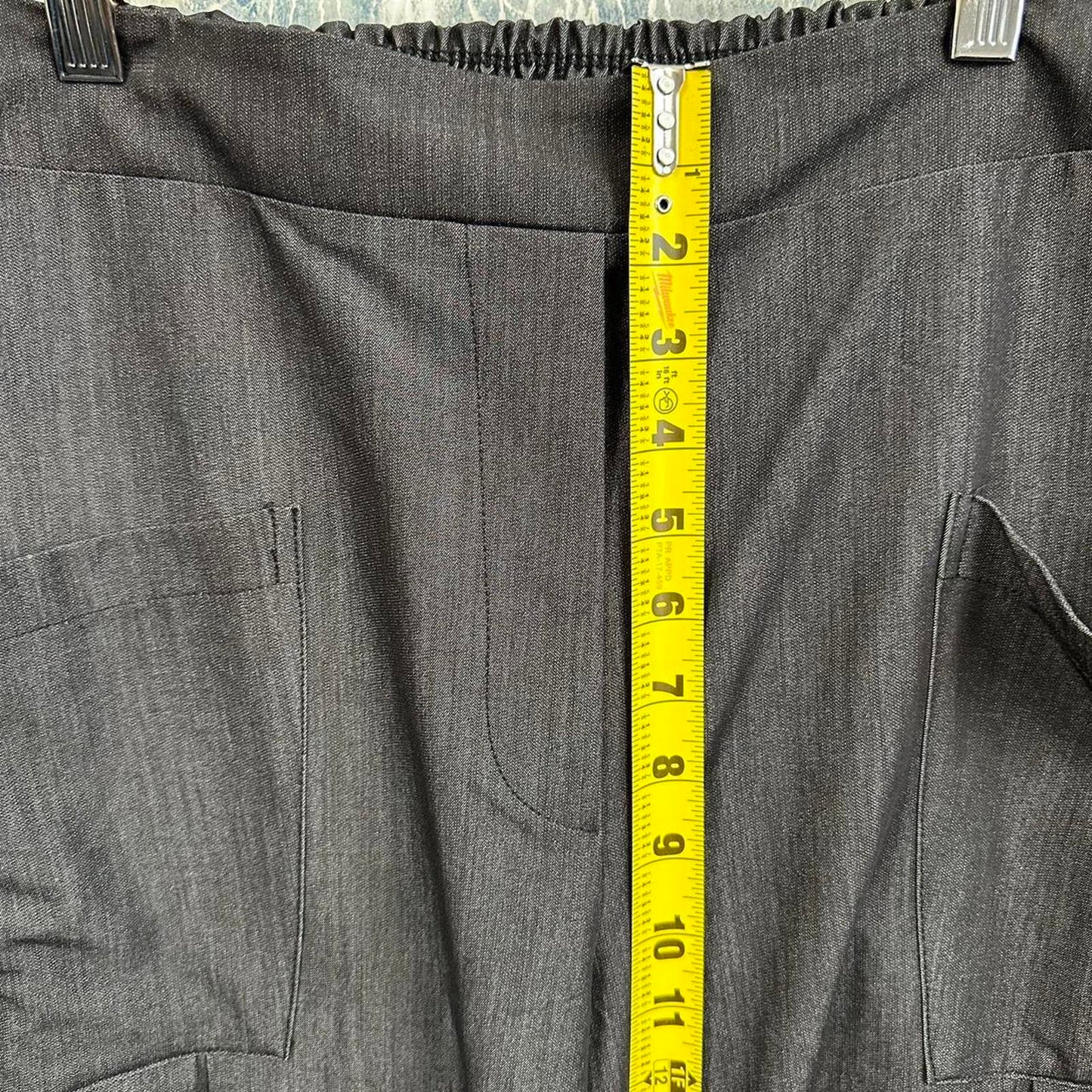 grey wide leg office pants (L)