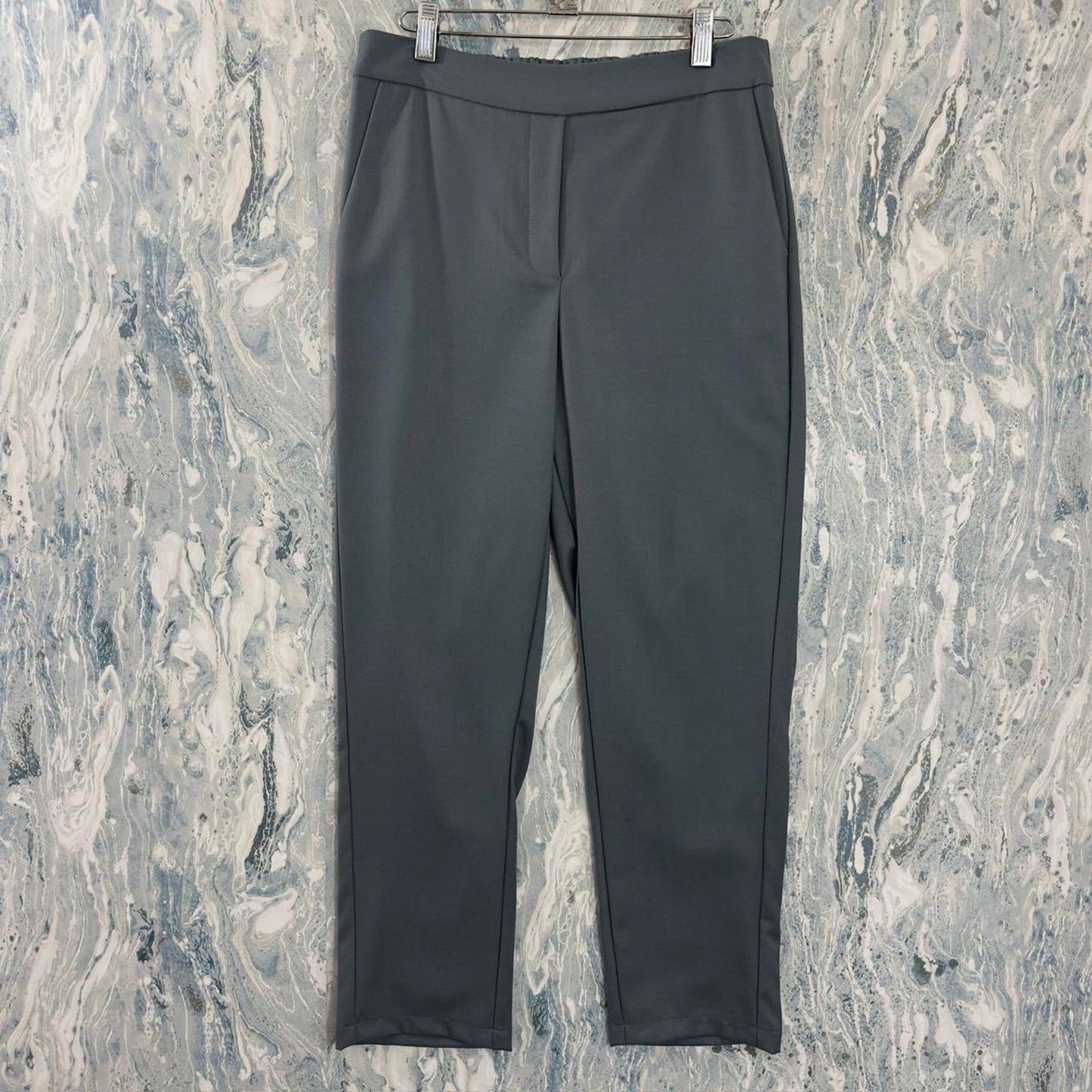 Designer Preppy Blue Grey Tailored Trousers (S)