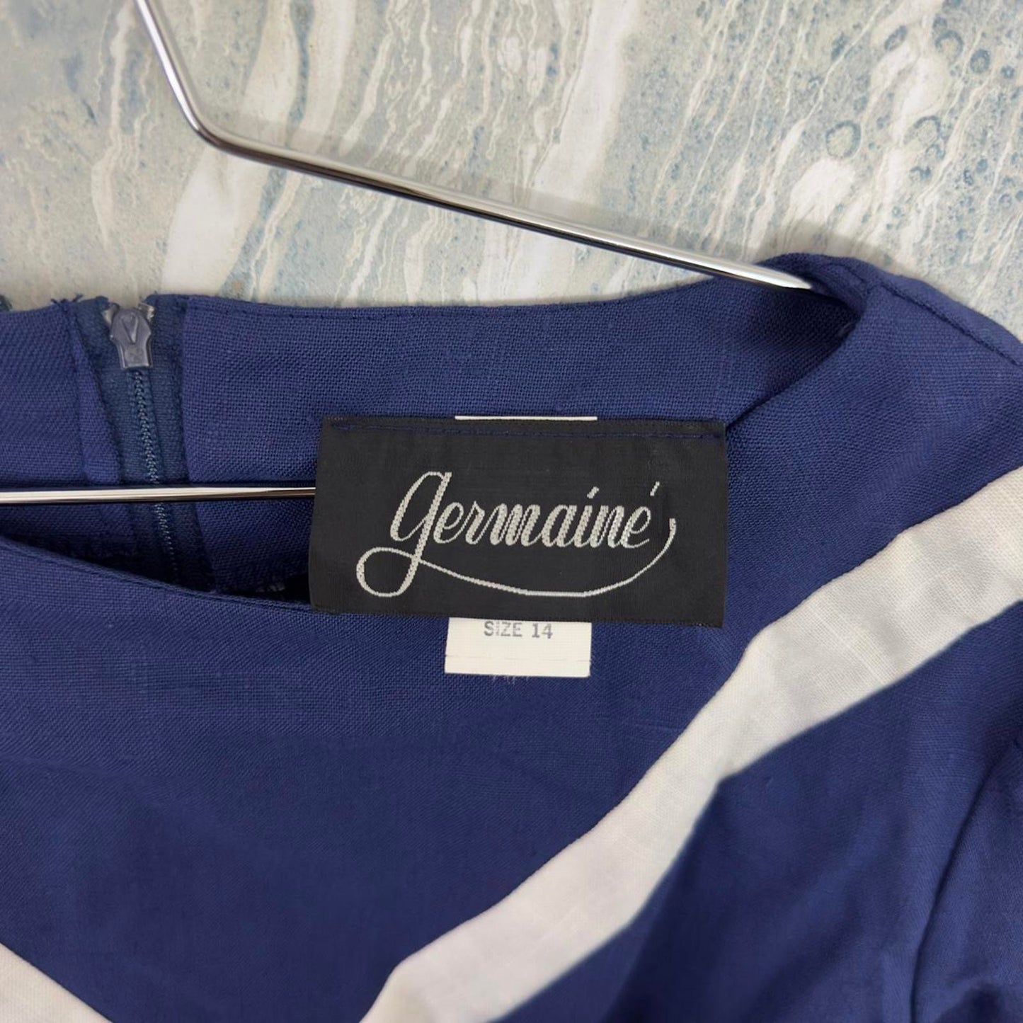 Vintage Preppy Navy Blue Sailor Maxidress (L)