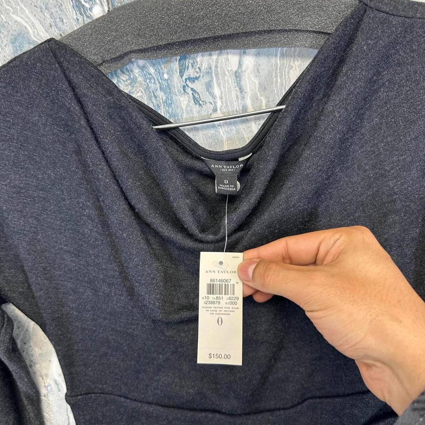 Black Charcoal Cowl Neck Midi Dress (0)