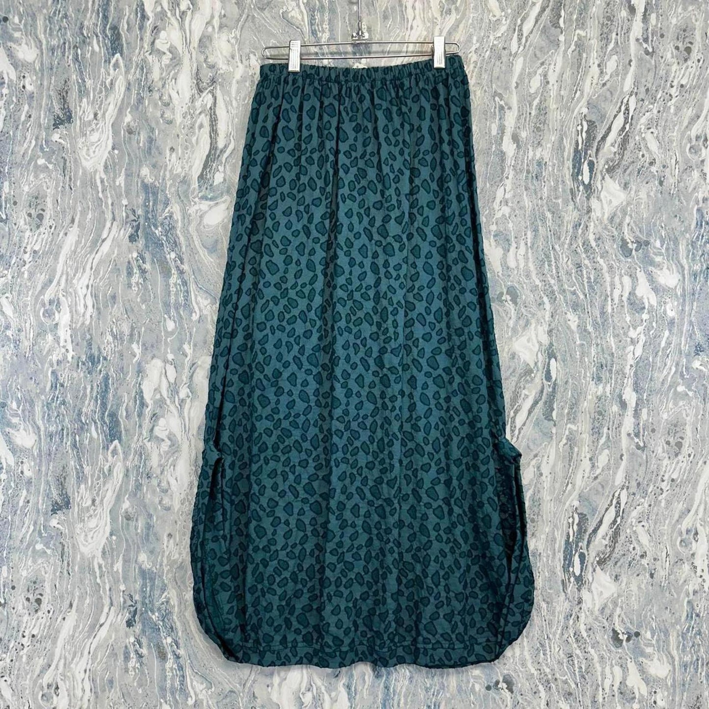 Blue Leopard Print Maxi Skirt (S)