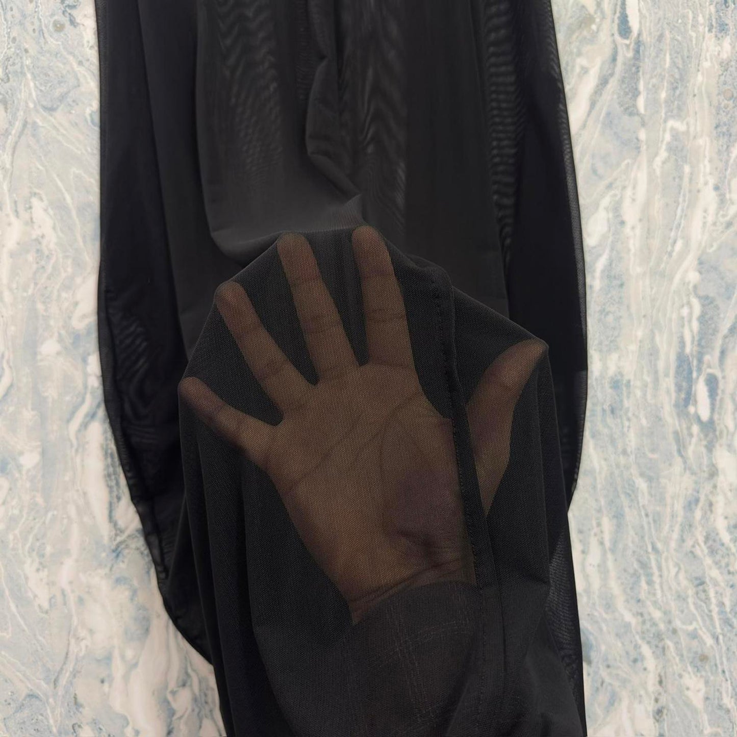 Designer Goth Sheer Black Sleeveless Dress (M)