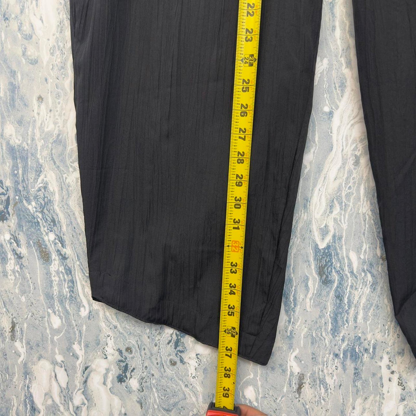 Designer Tara Vao Black Wide-Leg Pants (XL)