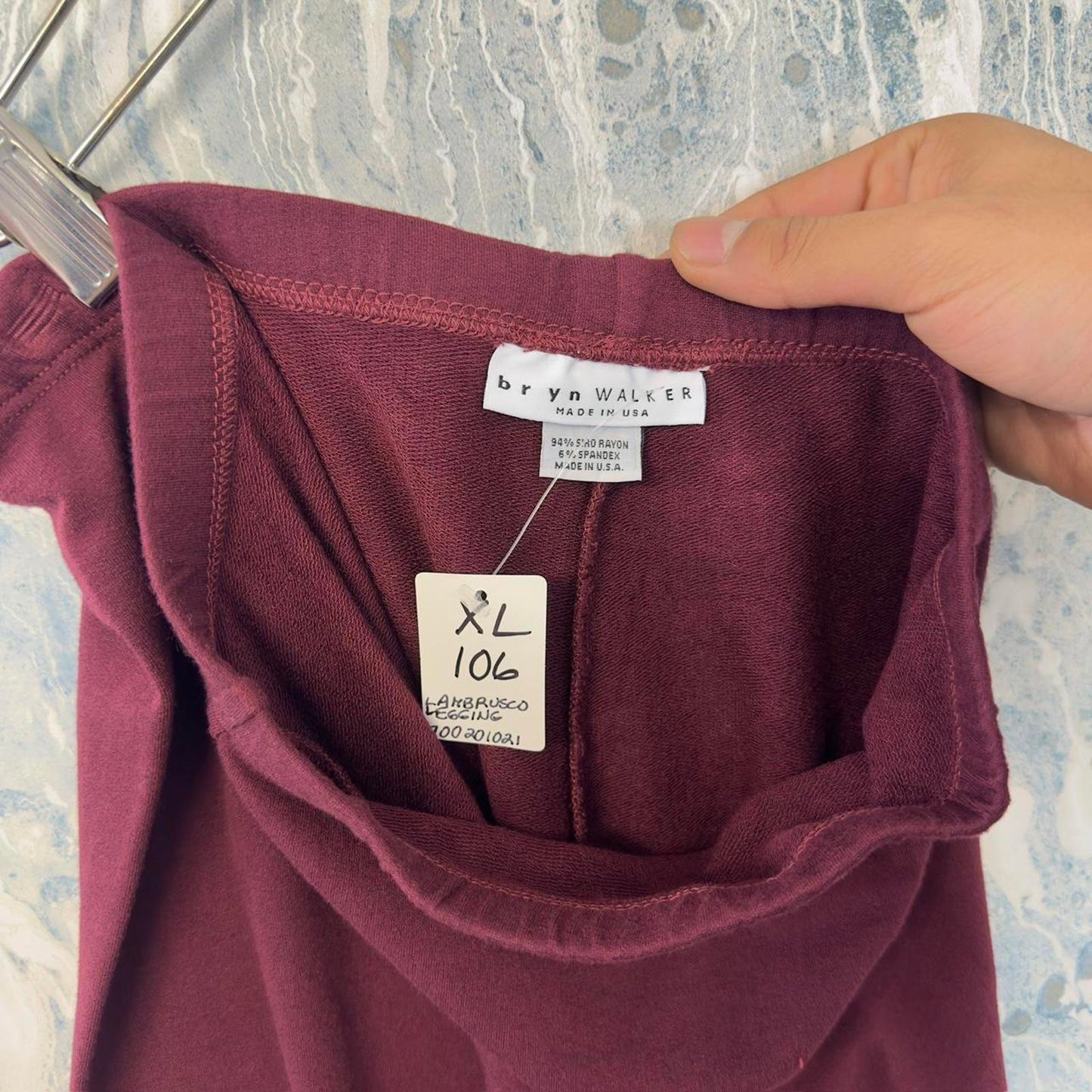 Designer Burgundy High-Waisted Leggings (XL)