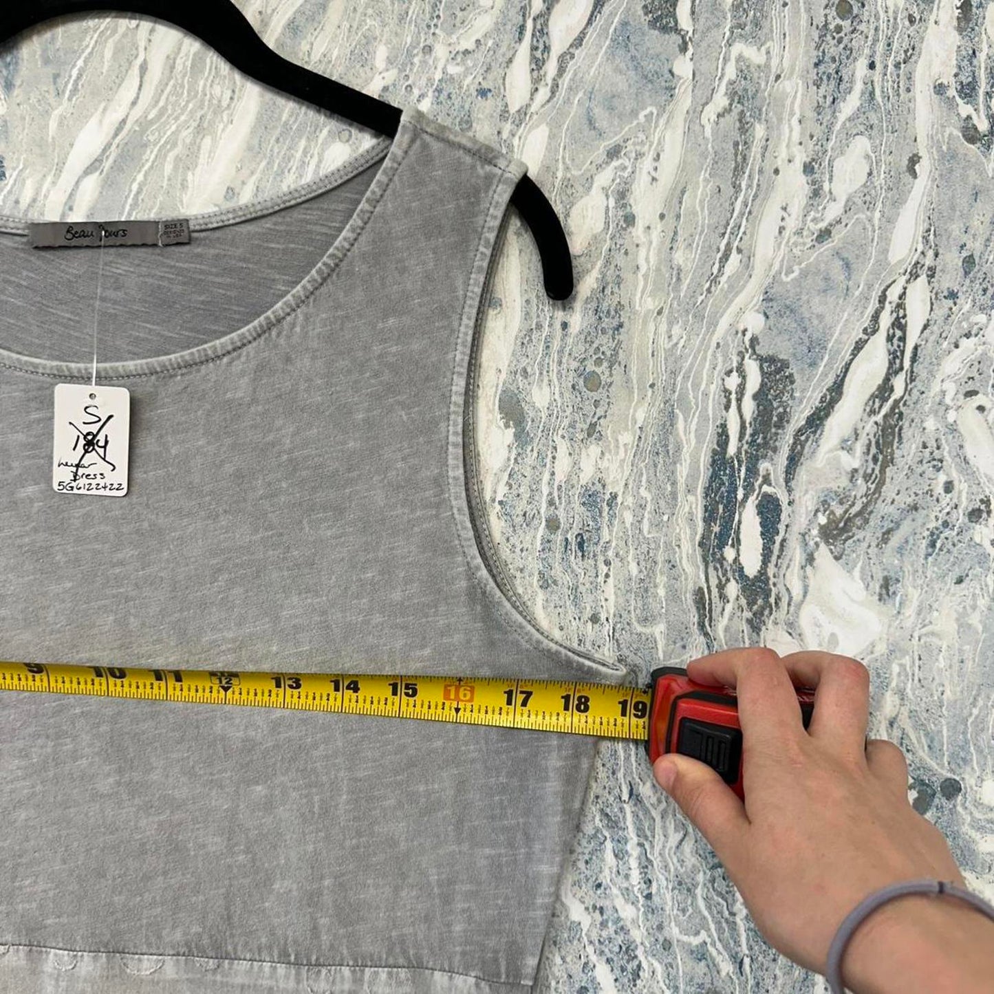 Beau Jours Designer Gray Sleeveless Dress (S)