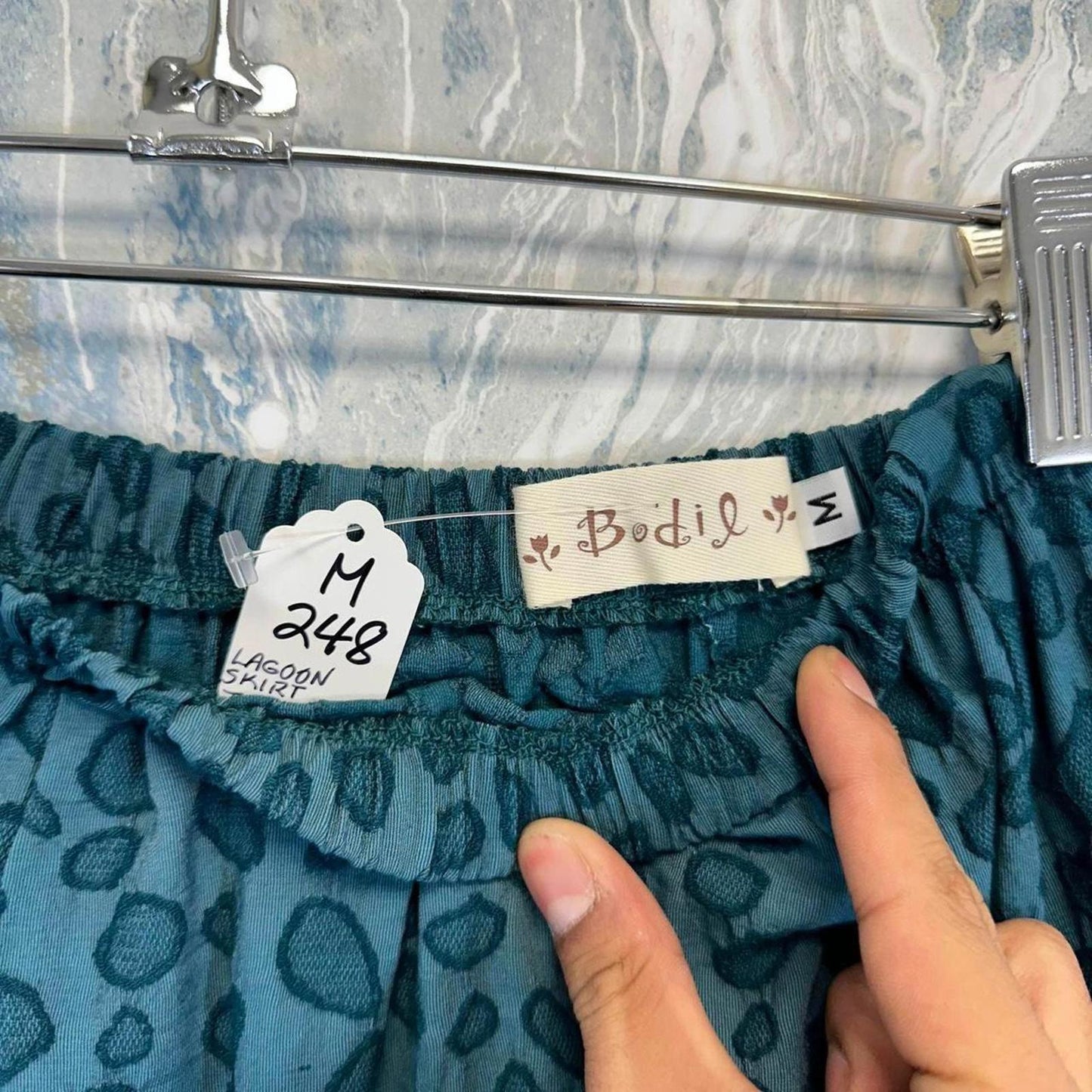 Blue Leopard Print Maxi Skirt (M)