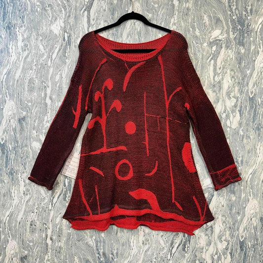 Red Abstract Sweater (One Size)