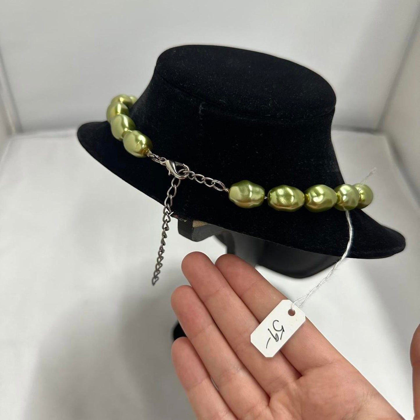 Vintage Elegant Green Pearl Necklace