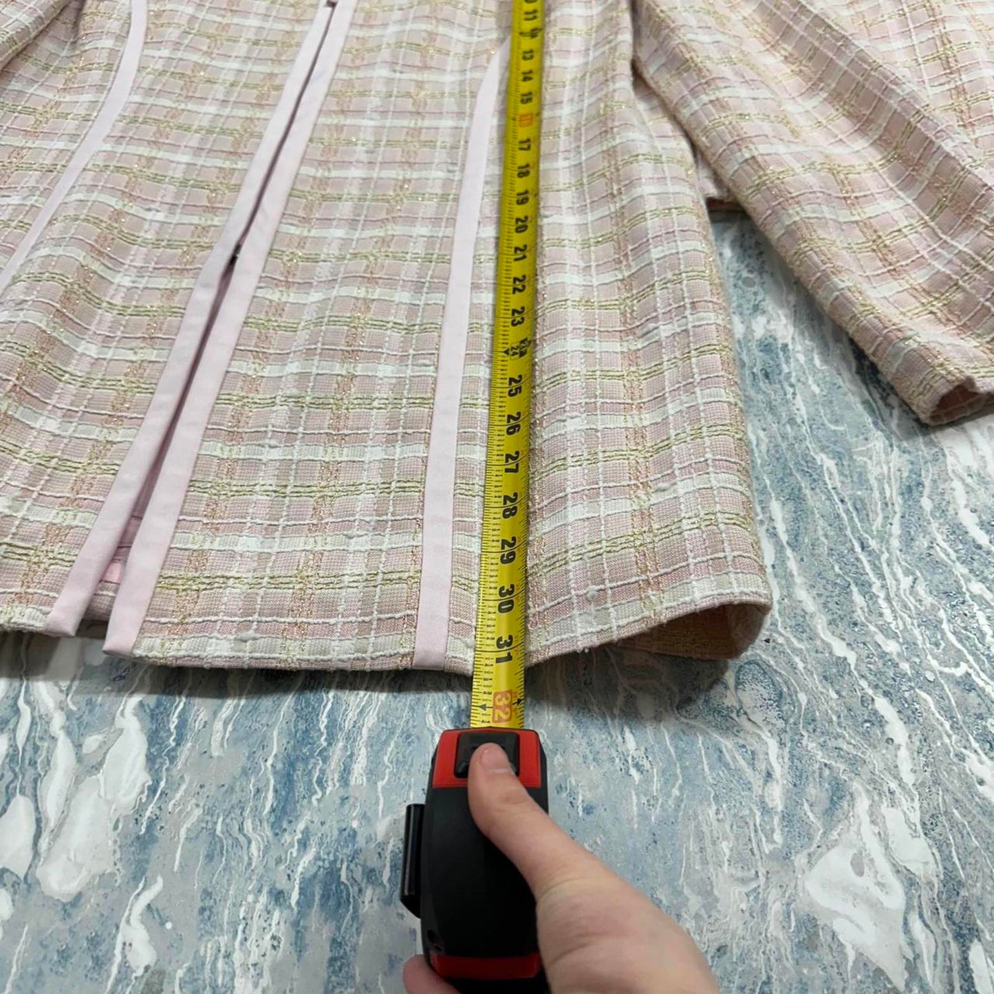 Vintage Plaid Pastel Blazer Skirt Set (14)