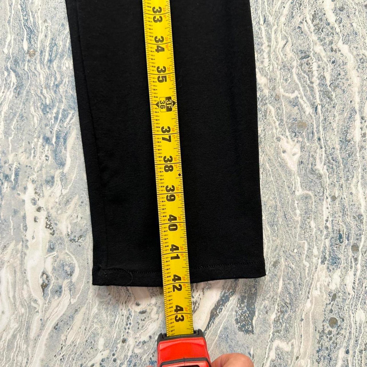 Minimalist basic black pencil legging pants (S)