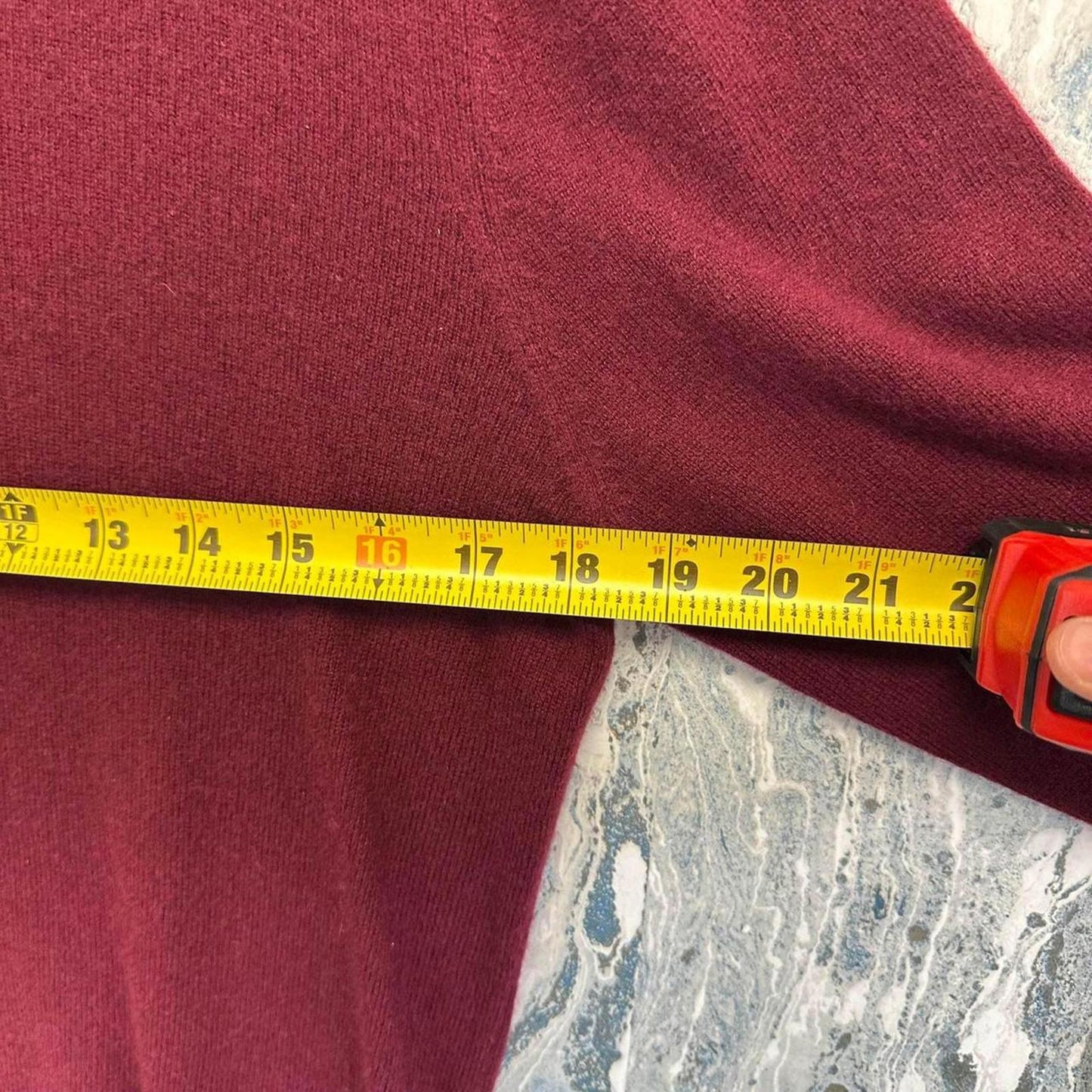 Minimalist Burgundy Quarter Zip Sweater (M)