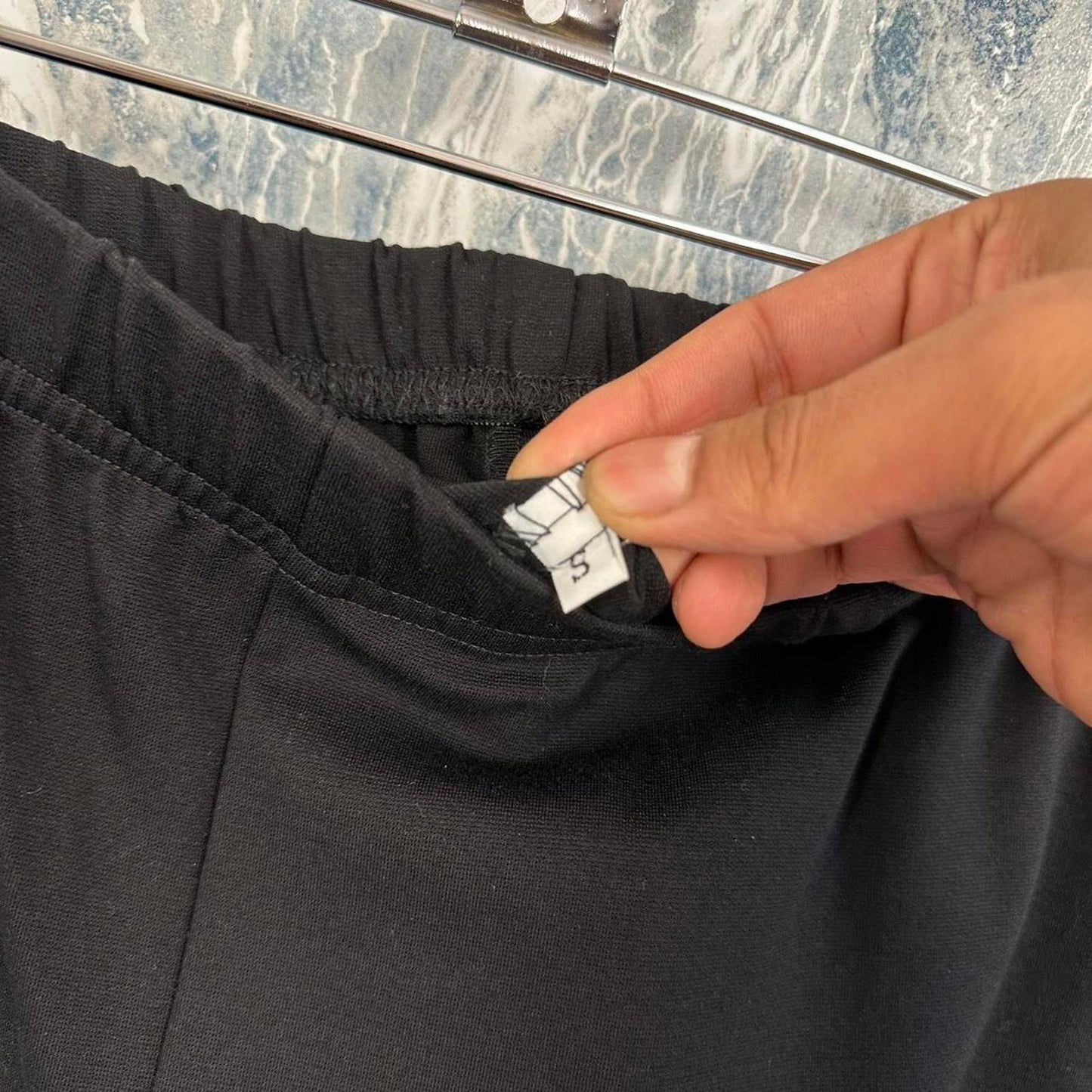 Minimalism black wide leg lounge pants (S)