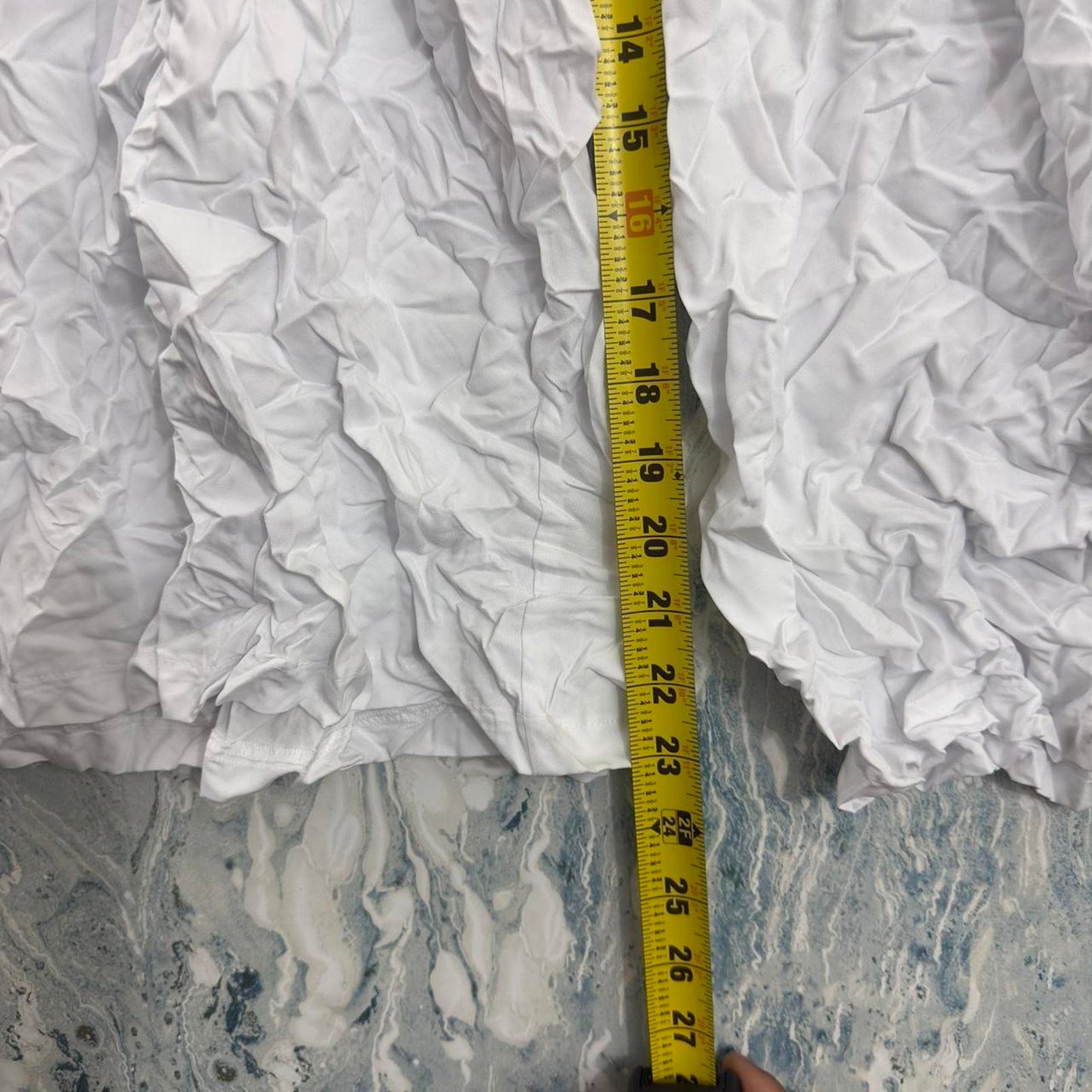 Boho Crinkle White Wide-Leg Pants (L)