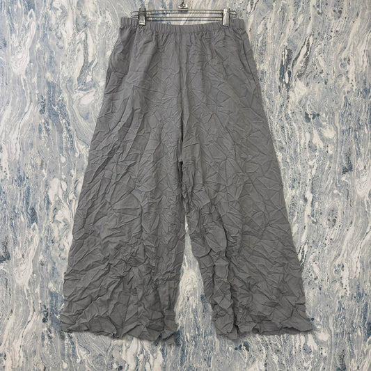 Square Designer Crinkled Gray Wide-Leg Pants (1)