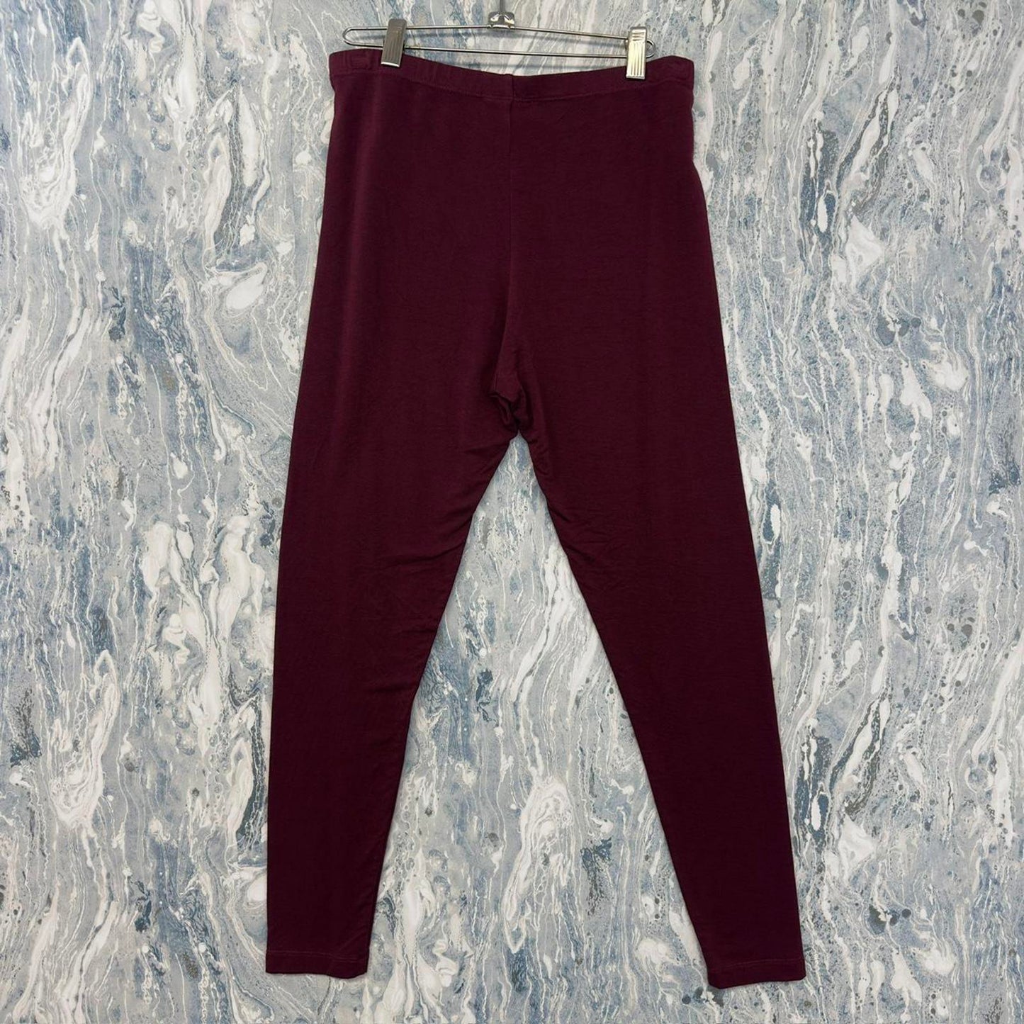 Designer Burgundy High-Waisted Leggings (XL)