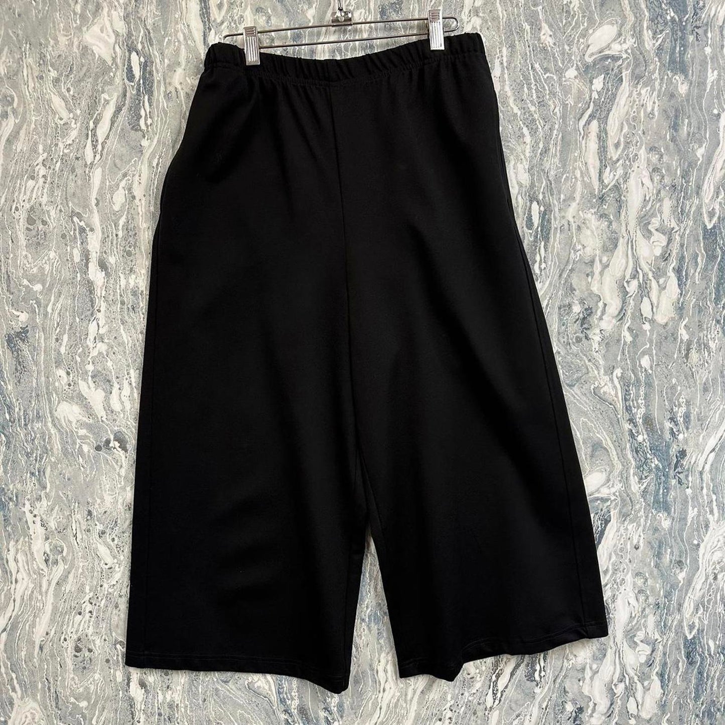 Minimalism black wide leg lounge pants (S)