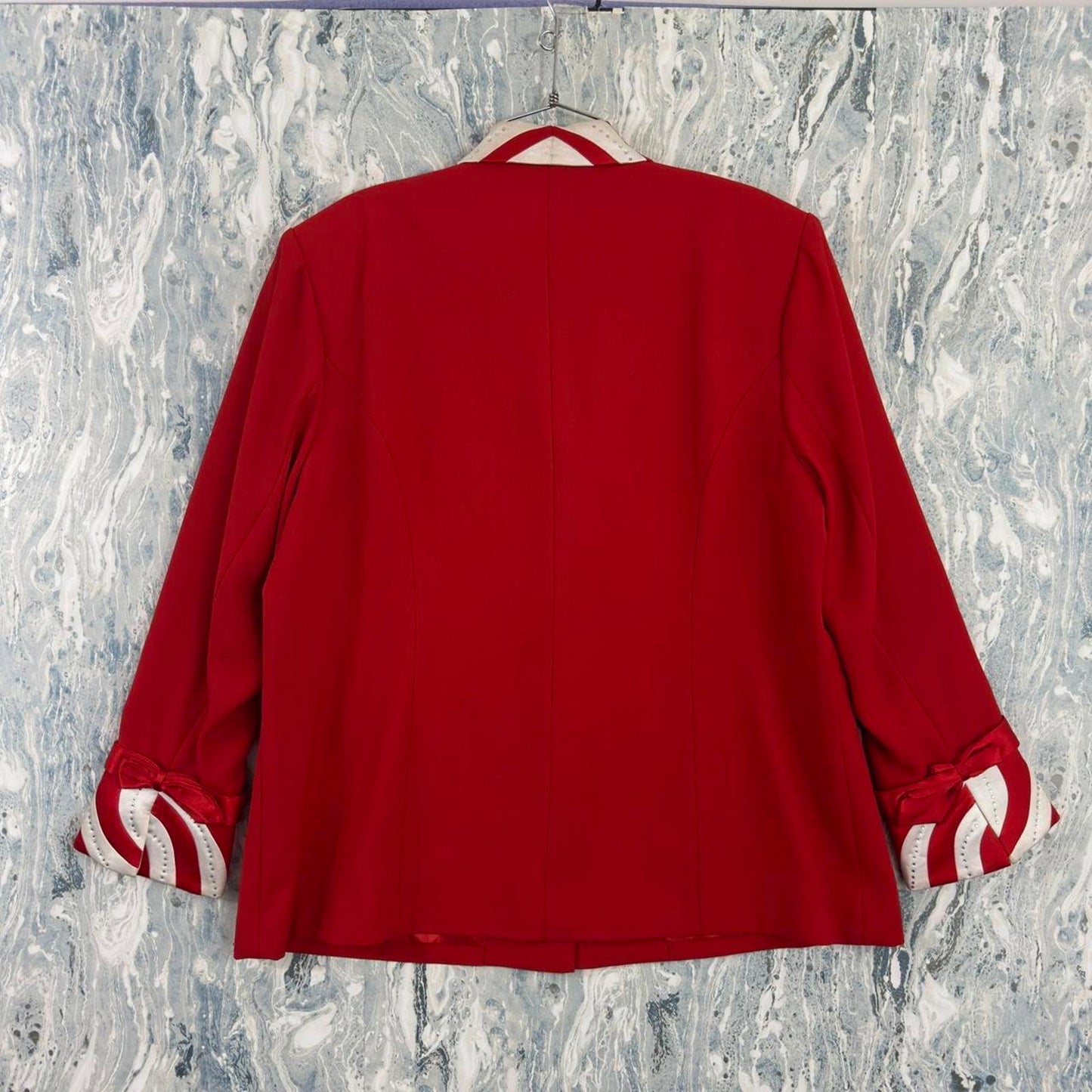 Vintage Red Peppermint Striped Collar Blazer (21/22)