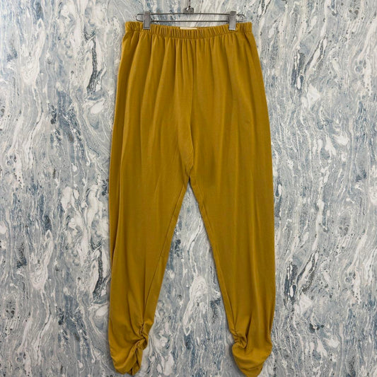 Designer Boho Ruched Mustard Yellow Leggings (M)