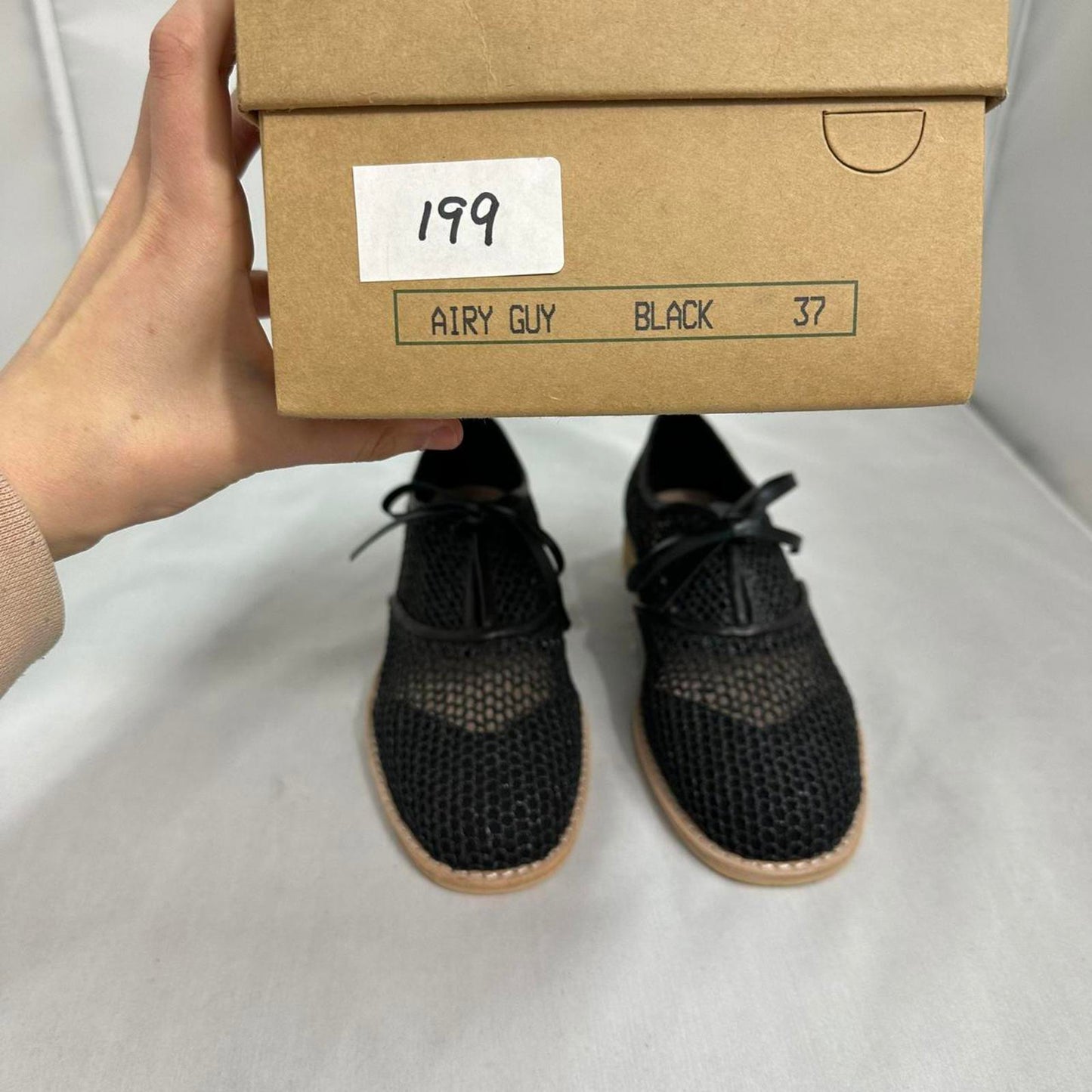 Black Mesh Lace-Up Oxfords (6)